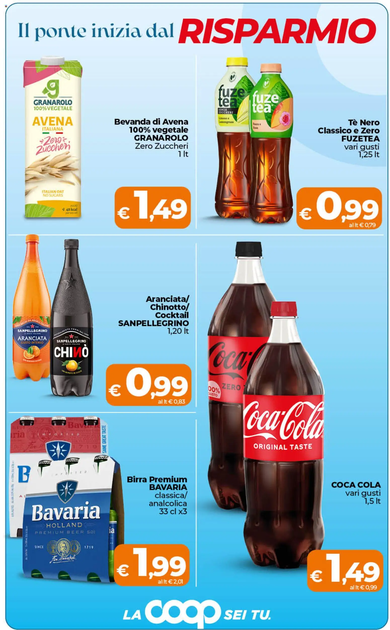 Volantino Ipercoop del 28.04.2026 | Pagina: 6 | Prodotti: Birra, Tè, Bevanda di avena, Coca Cola