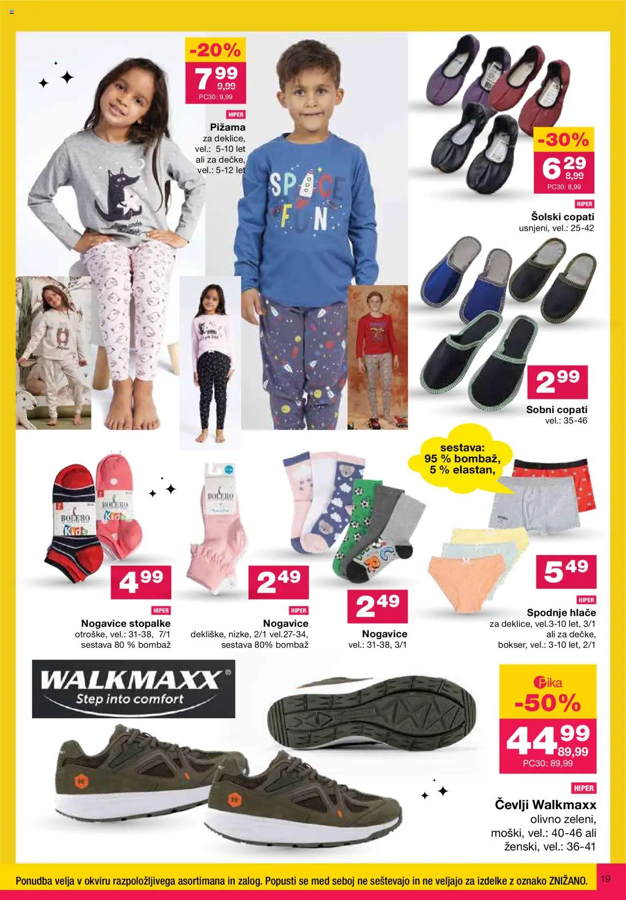 Mercator katalog veselo v šolo │ velja od 30.07.2025 | Stran: 19 | Izdelki: Hlace, Spodnje hlace, Cevlji, Copati