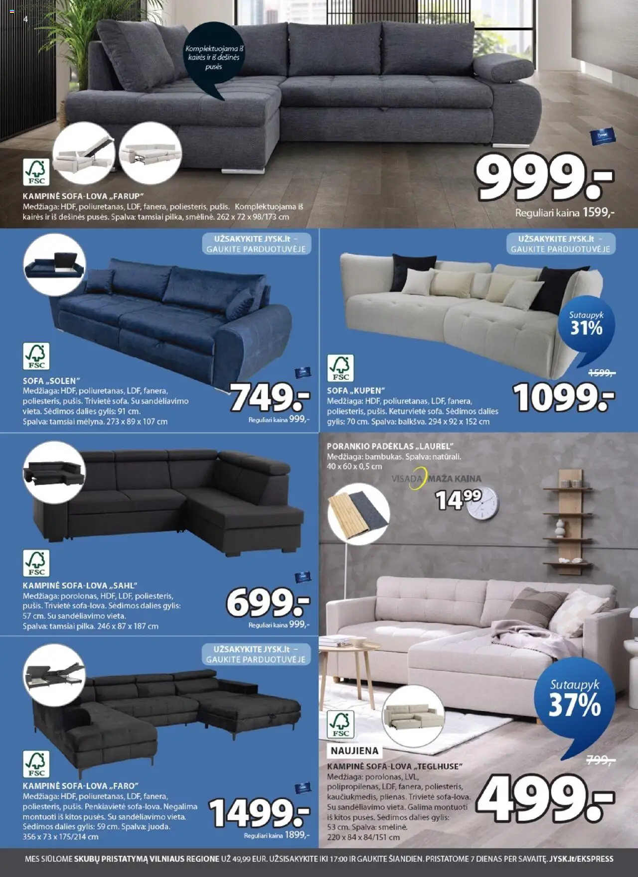 JYSK akcijos nuo 30.09.2025 | Puslapis: 4 | Prekių: Sofa
