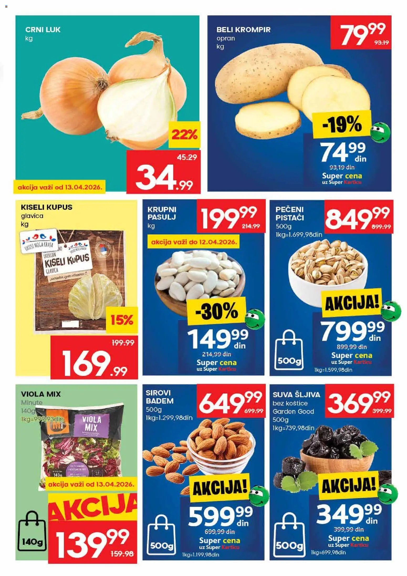 Idea katalog - važi od 09.04.2026 | Strana: 5 | Proizvode: Badem, Pistaći, Krompir, Šljiva