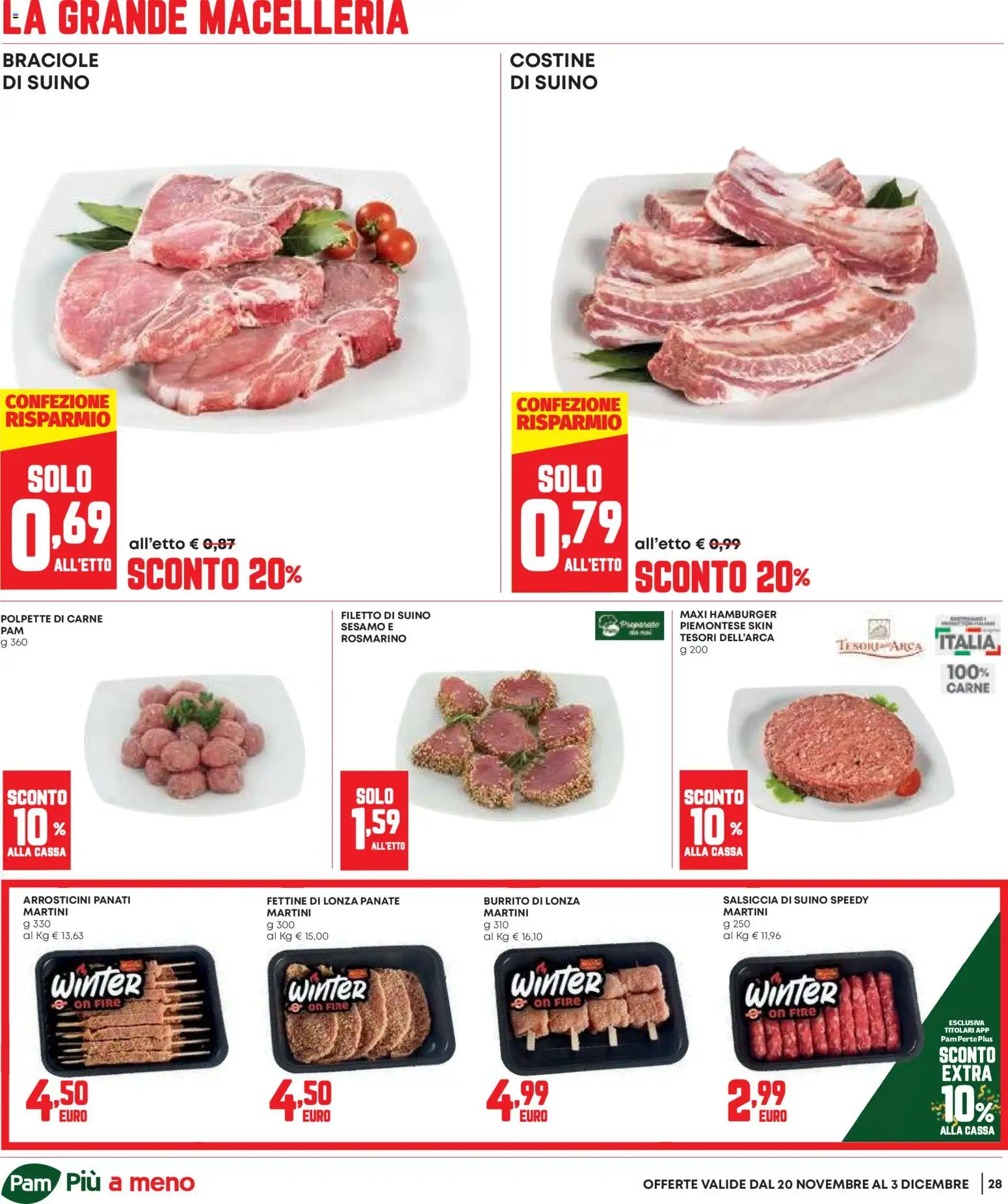 Volantino Panorama del 20.11.2025 | Pagina: 28 | Prodotti: Suino, Salsiccia, Hamburger, Polpette