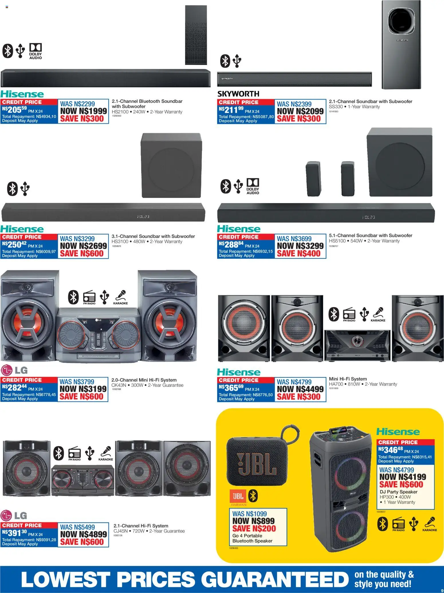 New OK Furniture catalogue – valid from 16.02.2026 | Page: 9 | Products: Radio, Speaker, Soundbar, Subwoofer