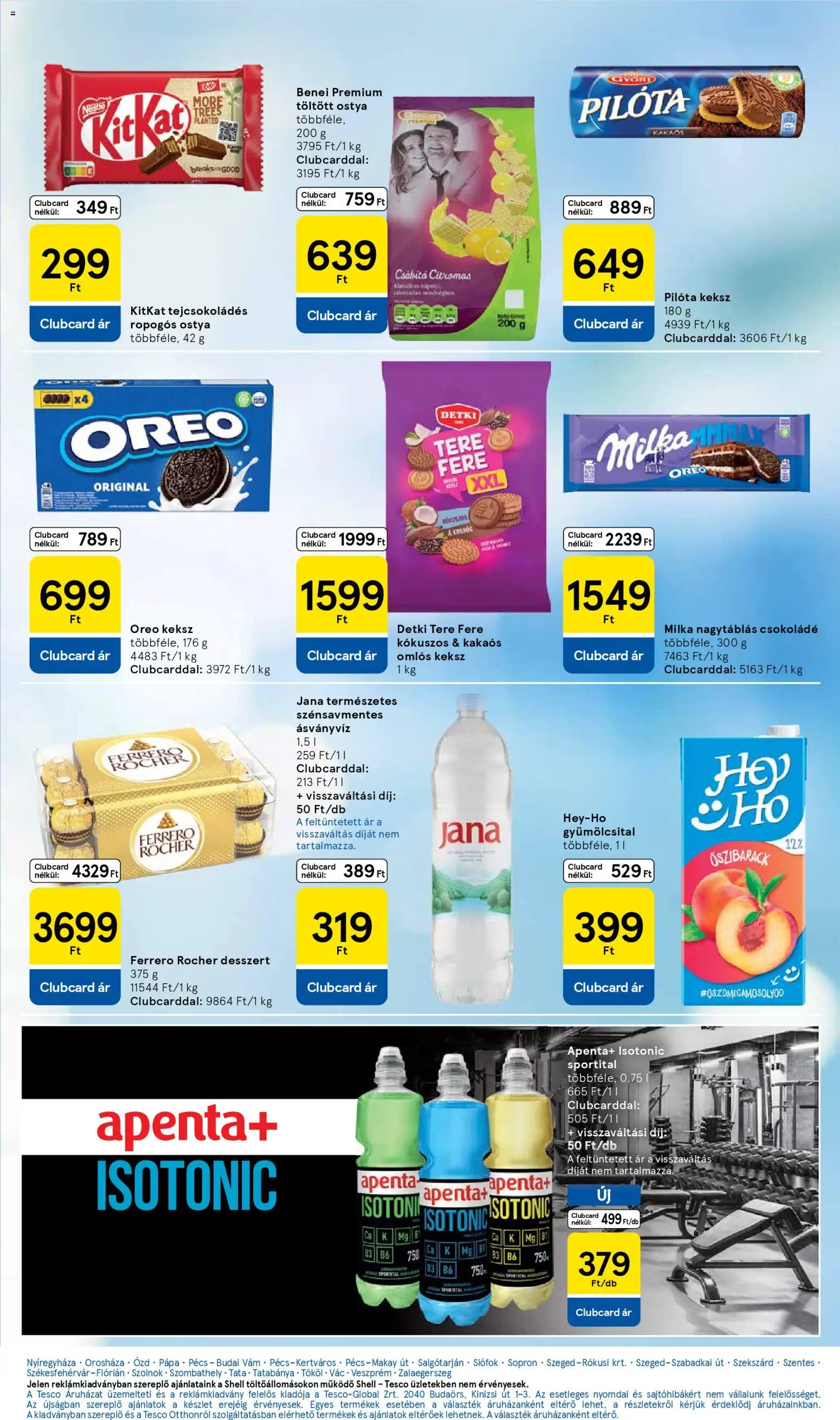 Tesco akciós ujság - amely érvényes a következő dátumtól: 12.03.2026 | Oldal: 23 | Termékek: Őszibarack, Ferrero rocher, Csokoládé, Keksz