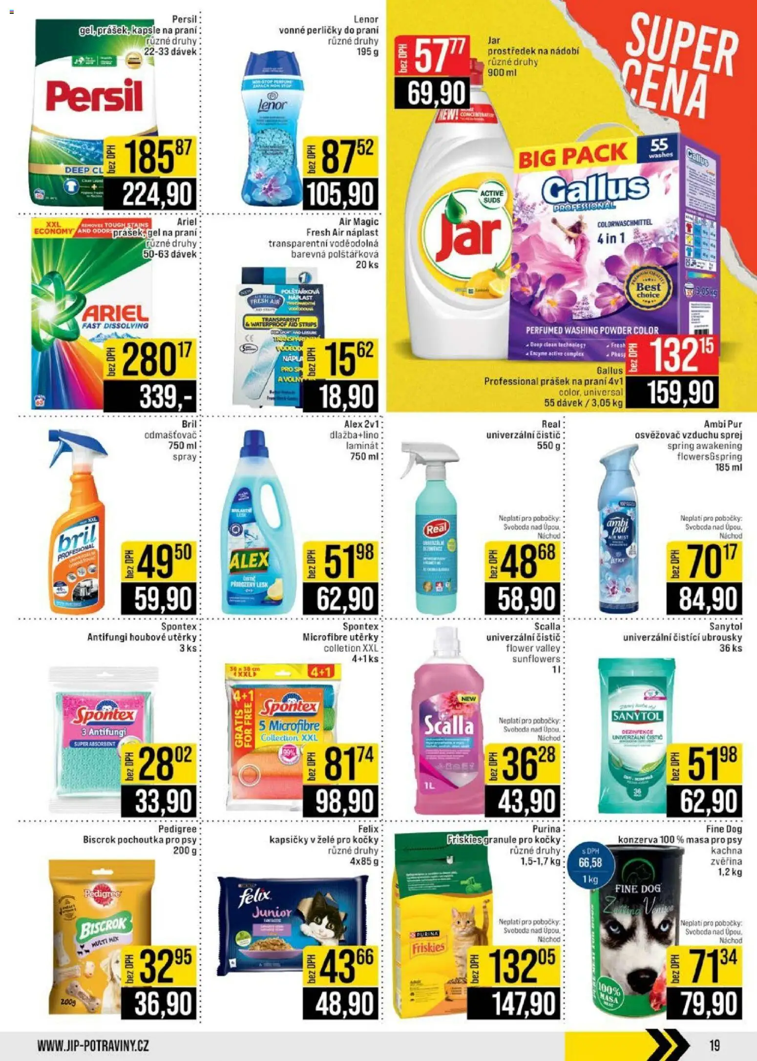 Jip leták - Cash & Carry od 22.04.2026 | Strana: 19 | Produkty: Prášek na praní, Nádobí, Kachna, Persil