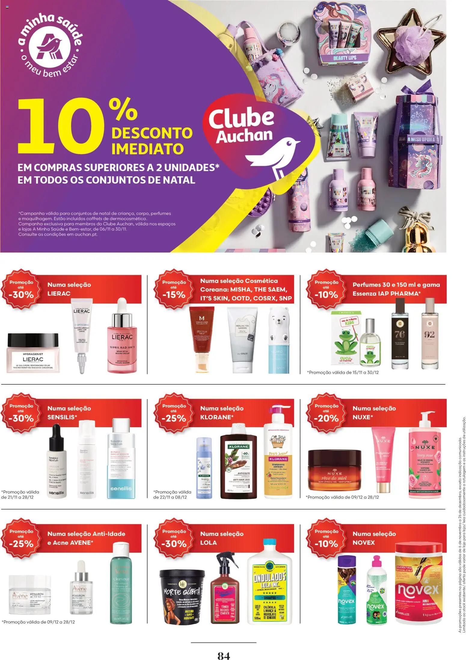 Auchan - Vem aí o Natal │ válido de 06.11.2025 | Página: 84 | Produtos: Perfumes, Eau de toilette, Shampoo, Cimento