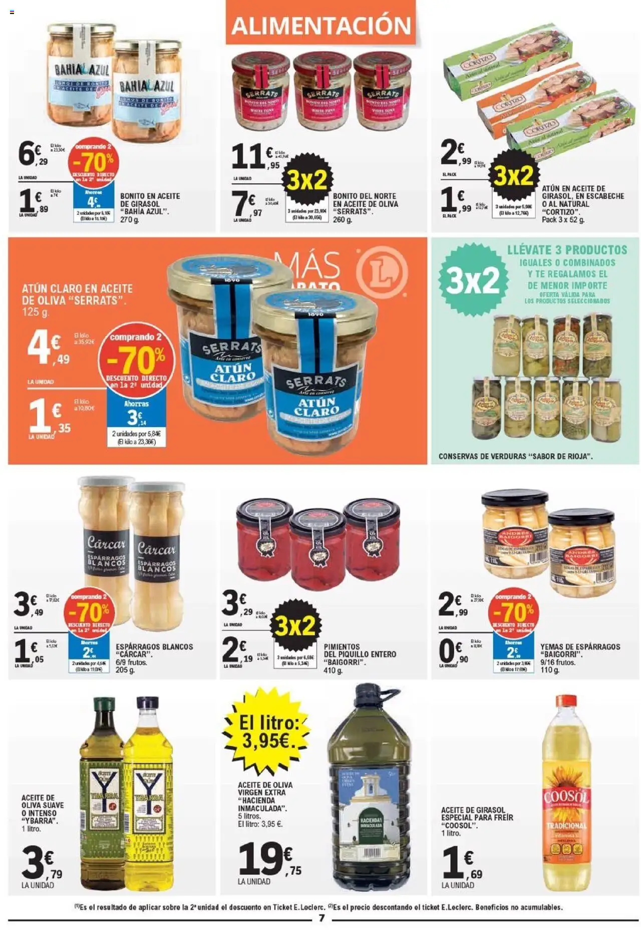 E.Leclerc folleto │ válido desde el 20.08.2025 | Página: 7 | Productos: Aceite, Té, Aceite de oliva, Aceite de girasol