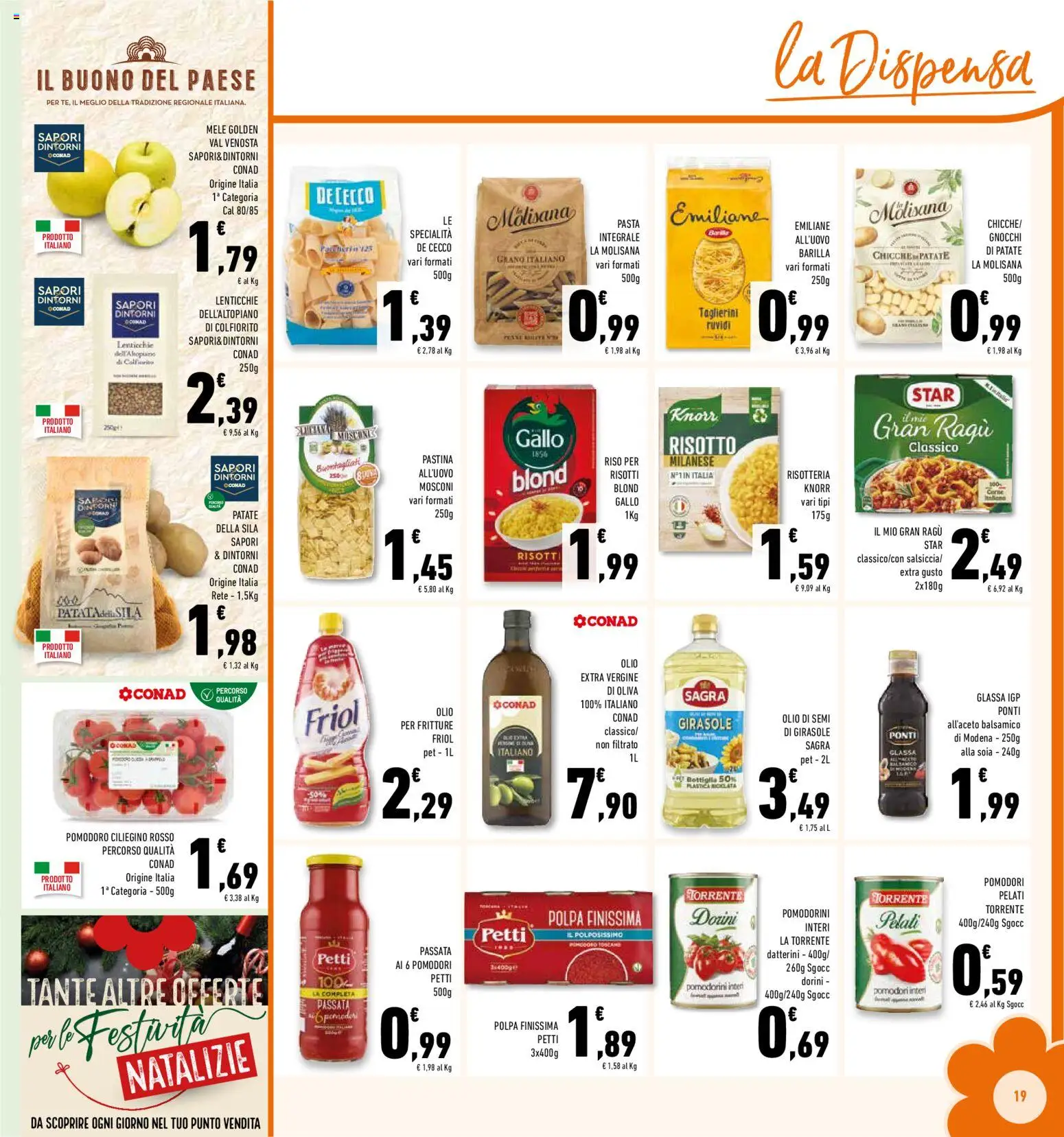 Volantino Conad del 10.12.2025 | Pagina: 19 | Prodotti: Riso, Pomodori, Gnocchi, Olio di semi di girasole