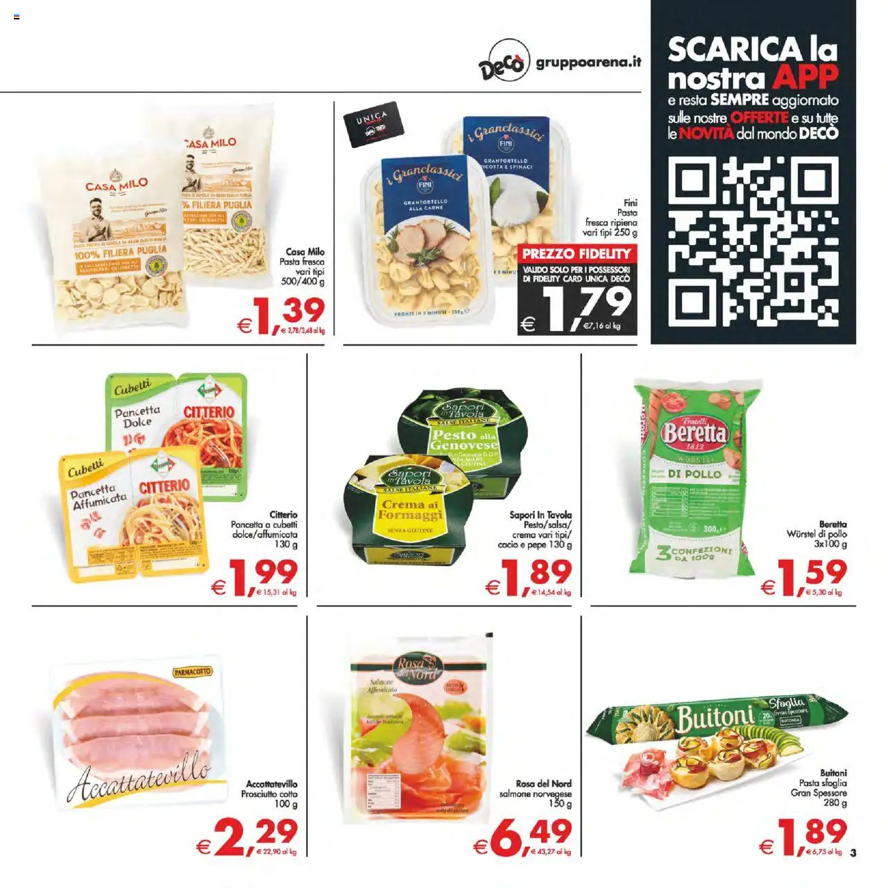 Volantino Decò del 14.10.2025 | Pagina: 3 | Prodotti: Prosciutto Cotto, Pasta sfoglia, Pancetta, Pepe