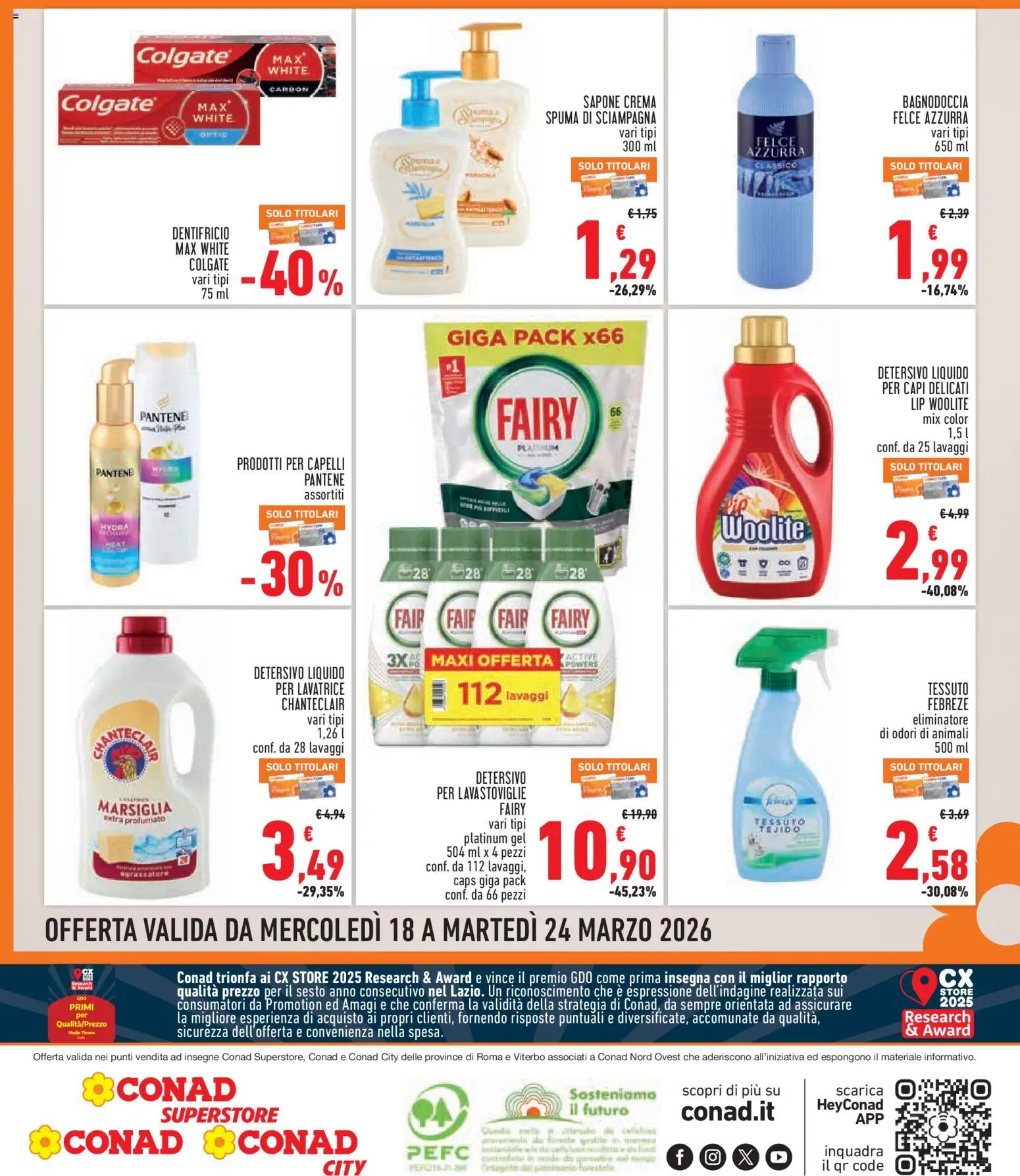 Volantino Conad del 18.03.2026 | Pagina: 8 | Prodotti: Crema, Sapone, Sgrassatore, Lavastoviglie