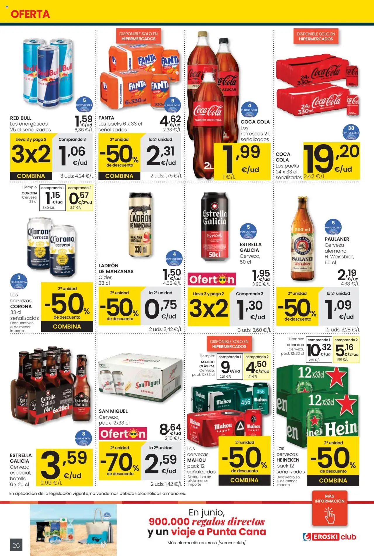 Eroski folleto │ válido desde el 29.05.2025 | Página: 26 | Productos: Cerveza, Manzanas, Manzana, Σπανάκι