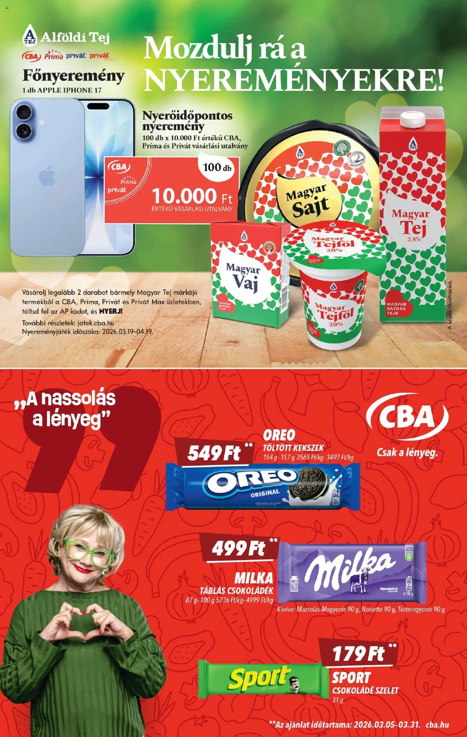 CBA akciós ujság - amely érvényes a következő dátumtól: 19.03.2026 | Oldal: 3 | Termékek: Iphone, Sajt, Tejföl, Kekszek