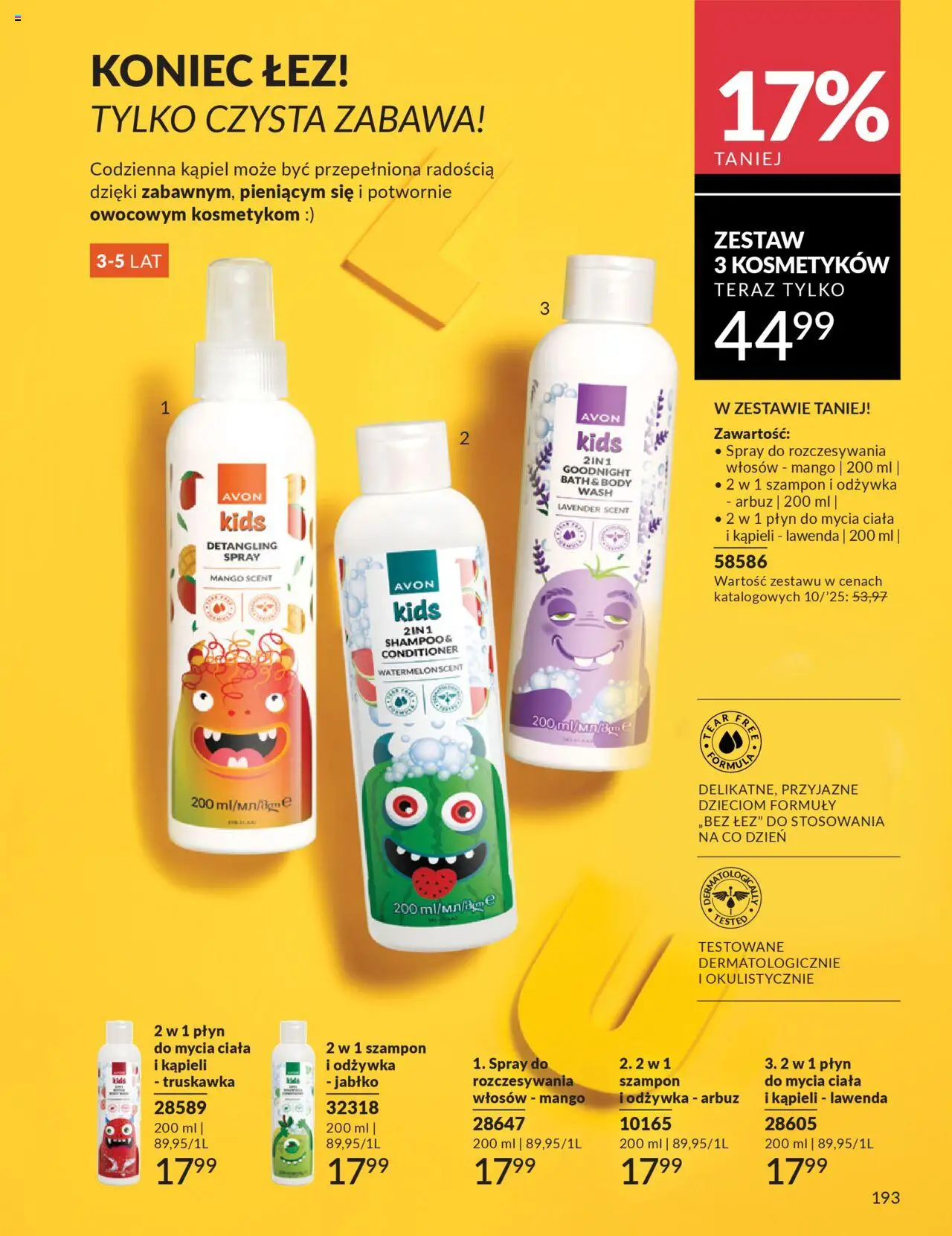 Avon Katalog 10 2025 od 01.10.2025 | Strona: 195 | Produkty: Mango, Arbuz, Szampon, Odżywka