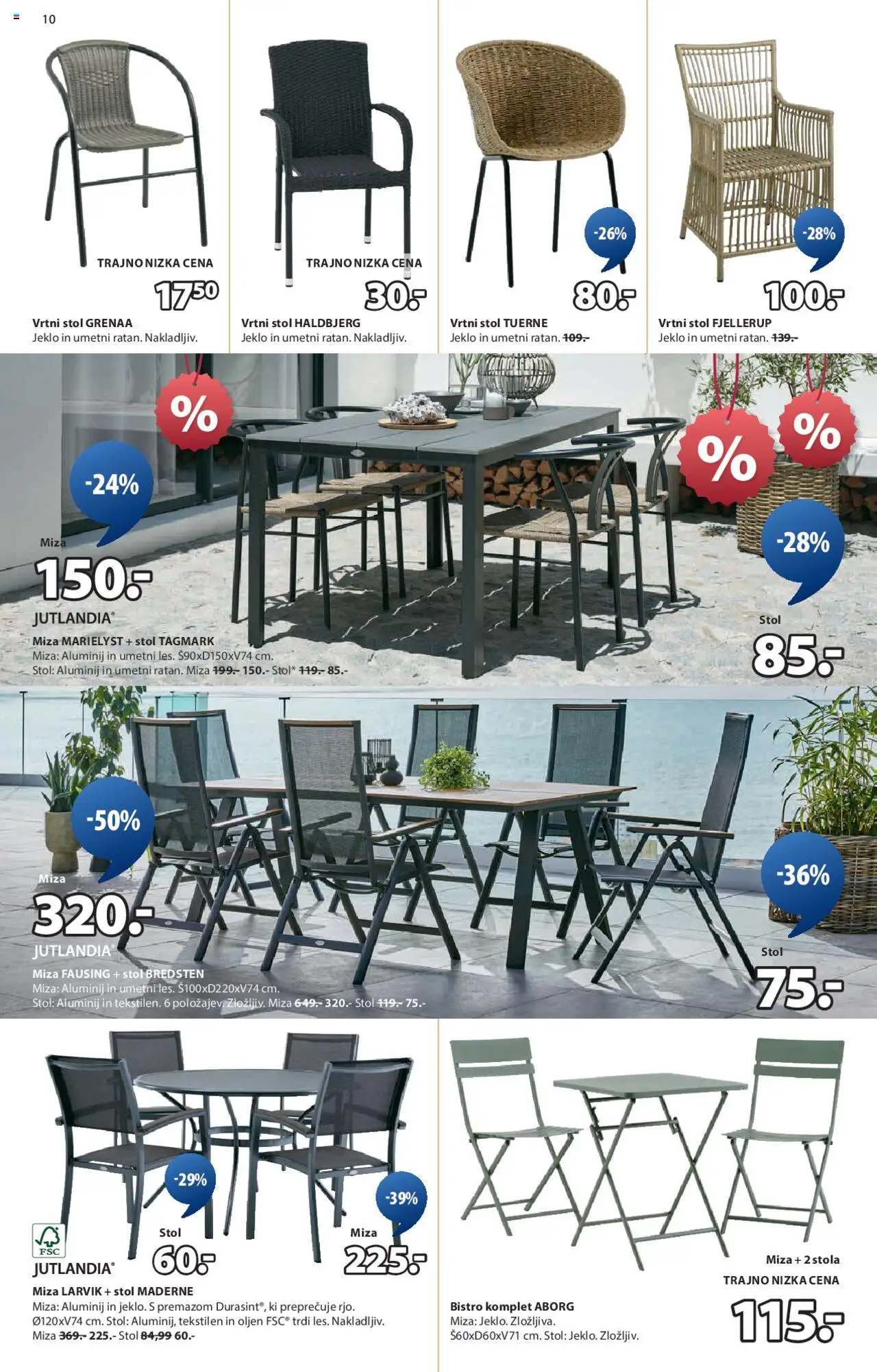 JYSK katalog │ velja od 02.07.2025 | Stran: 10 | Izdelki: Solarna svetilka, Ležalnik, Miza, Stol