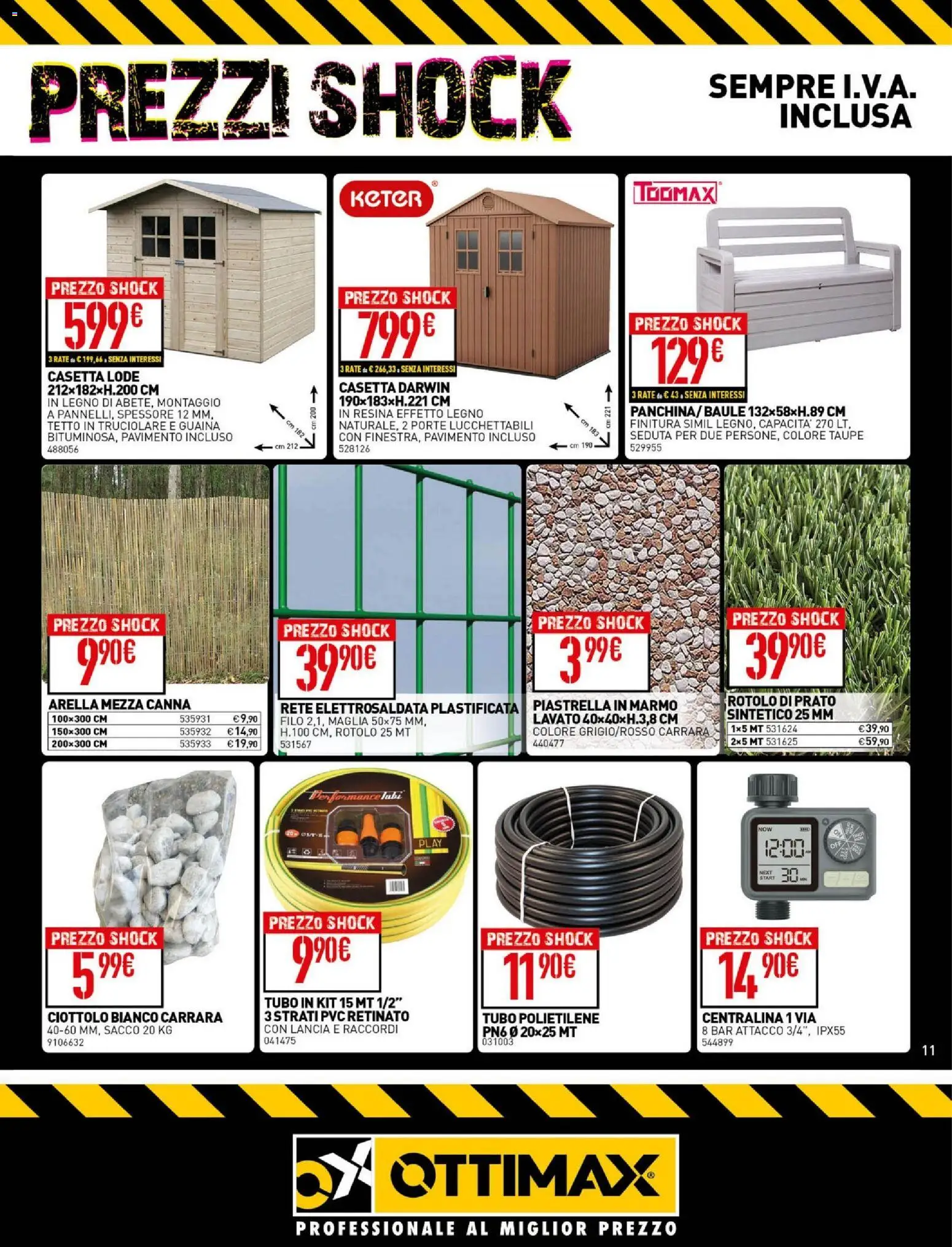 Volantino Ottimax del 09.04.2026 | Pagina: 11 | Prodotti: Pavimento, Tubo, Baule