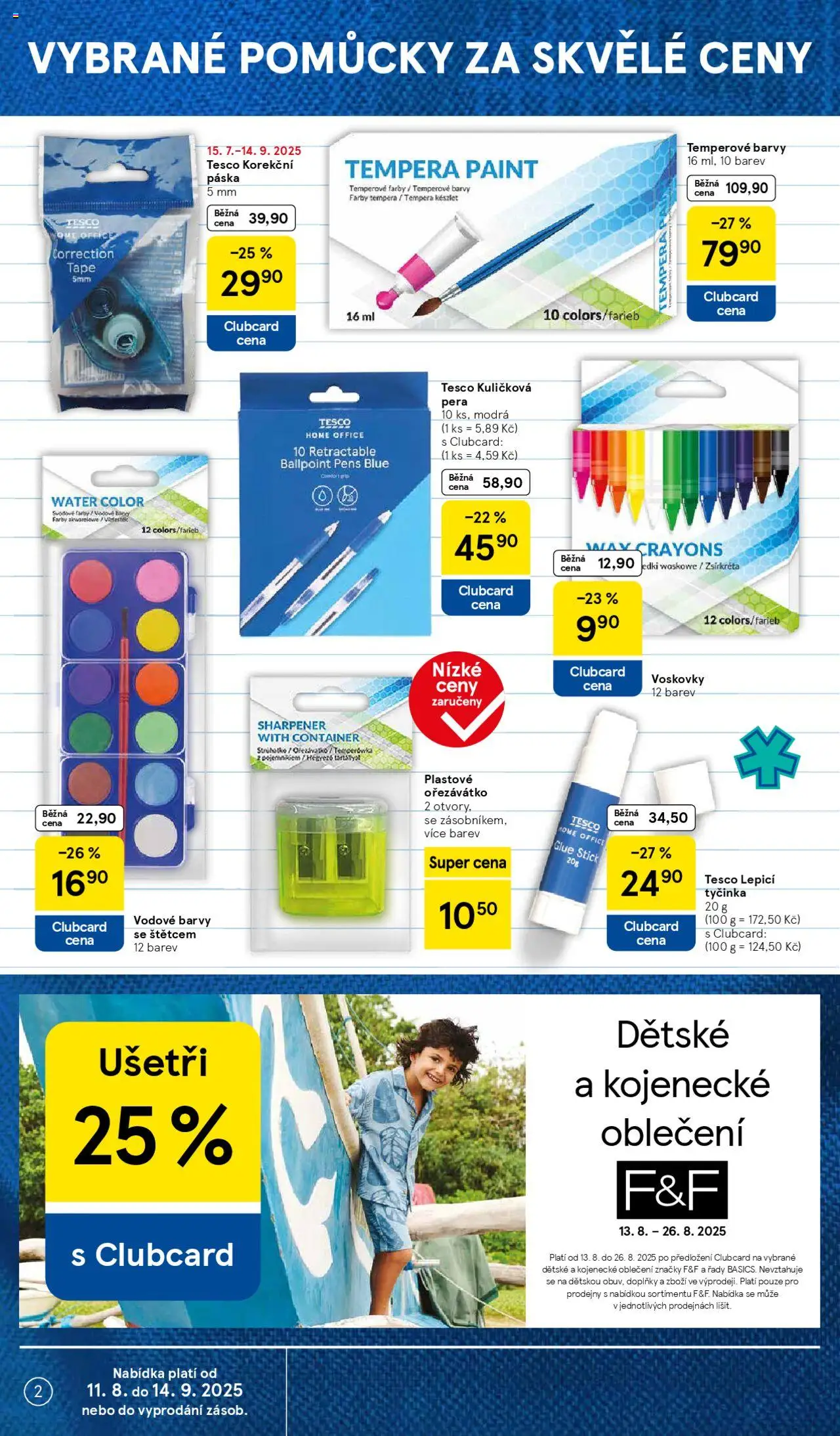 Tesco katalog od 11.08.2025 | Strana: 2 | Produkty: F&F, Kojenecké oblečení, Oblečení, Barvy