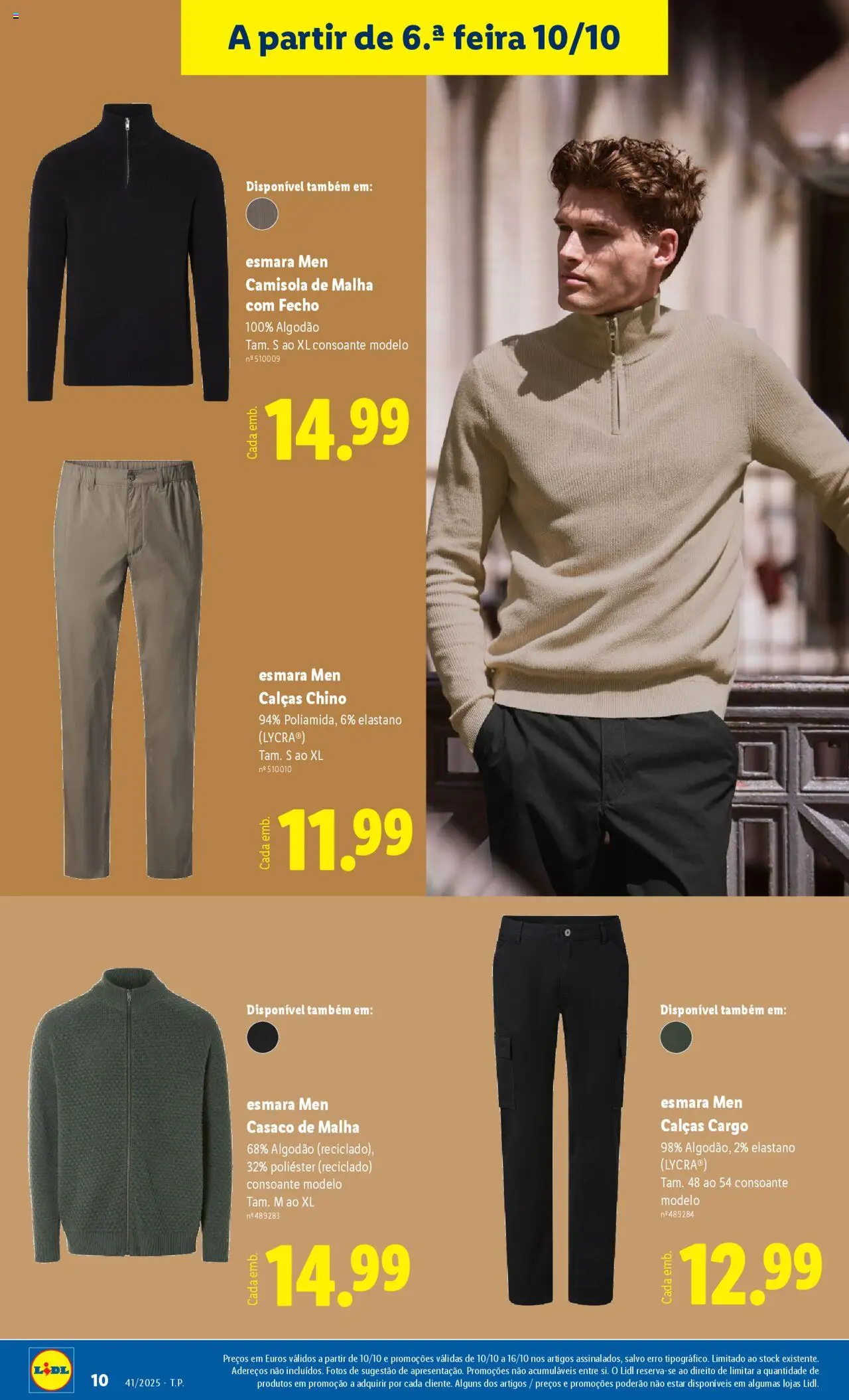 Lidl Novidades │ válido de 06.10.2025 | Página: 10 | Produtos: Casaco, Algodão, Calças, Camisola