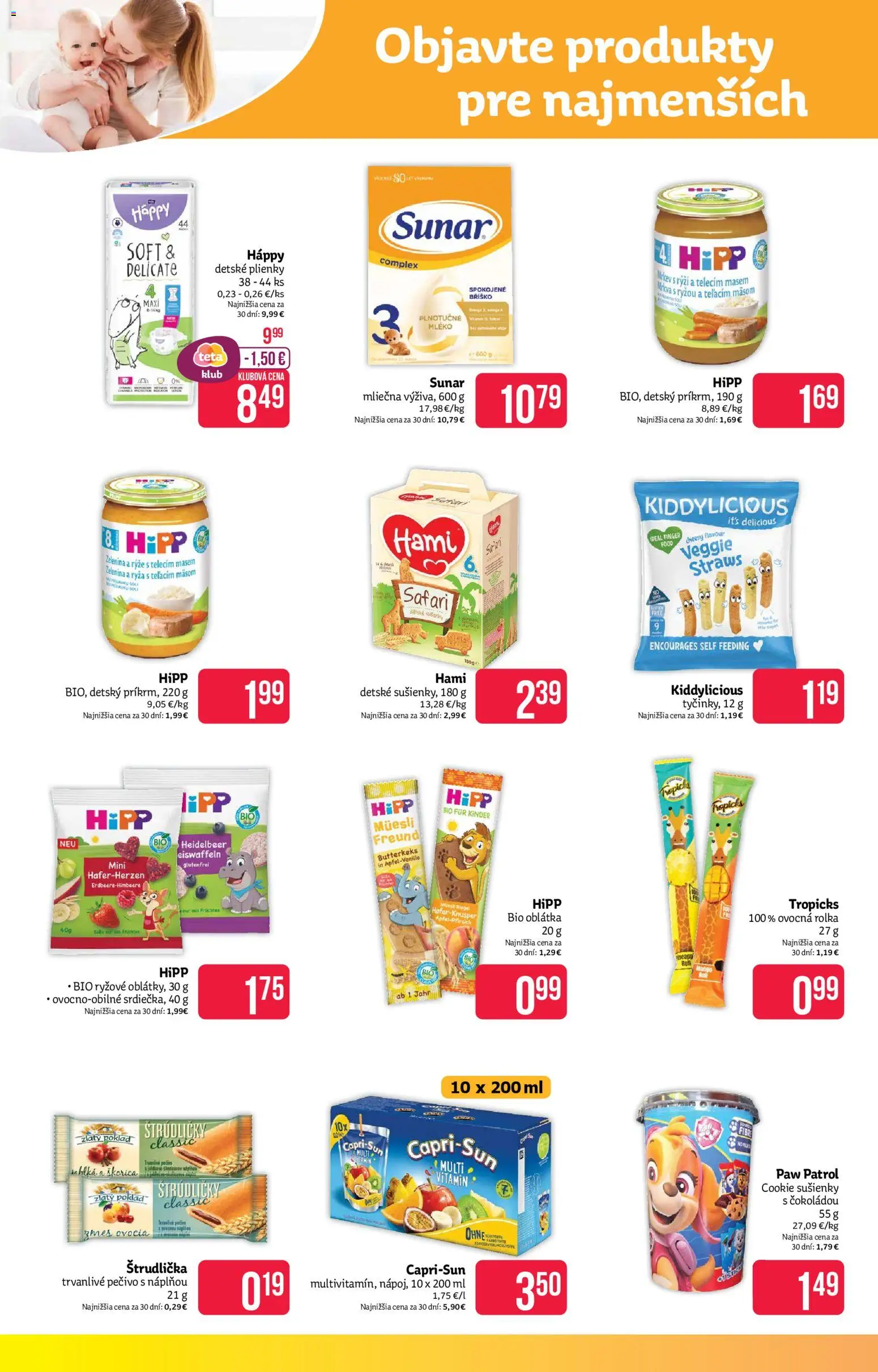 Nové Teta drogerie akcie – leták je platný od 16.02.2026 | Strana: 10 | Produkty: Kinder, Sunar, Mango, Plienky