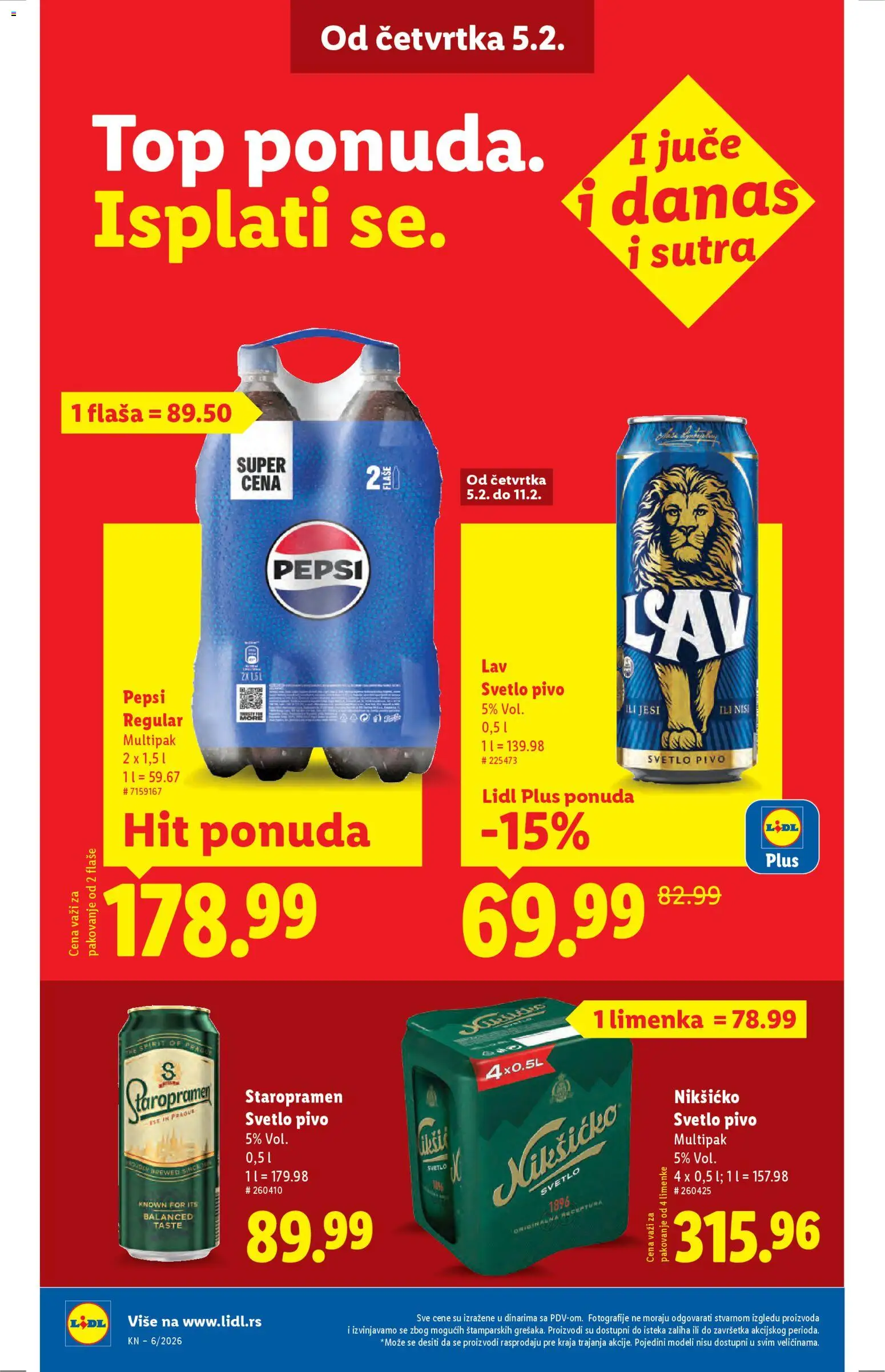 Lidl katalog - važi od 05.02.2026 | Strana: 24 | Proizvode: Pakovanje, Pivo, Pepsi