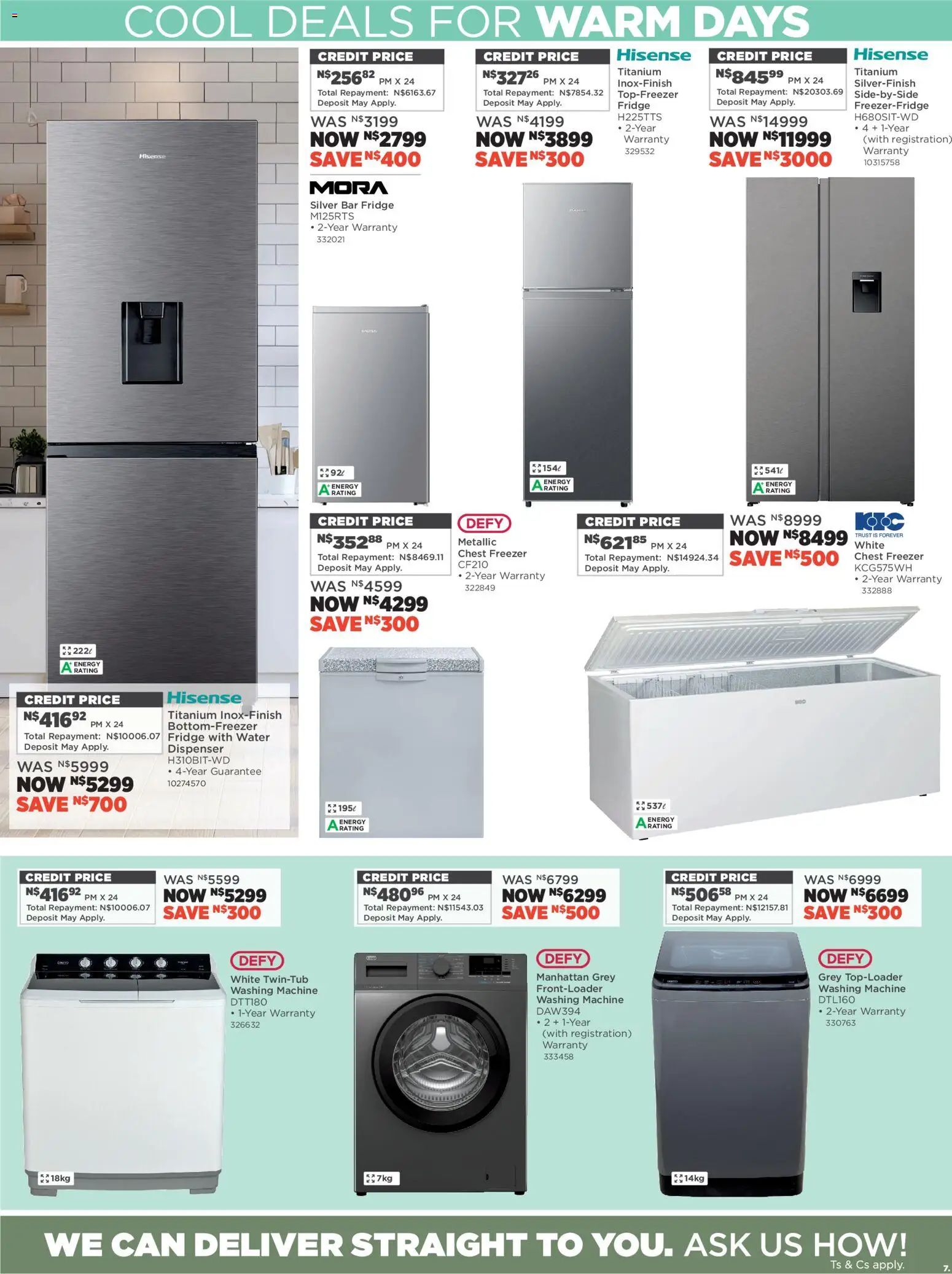 New House and Home catalogue – valid from 19.01.2026 | Page: 7 | Products: Washing machine, Fridge, Chest freezer, Water