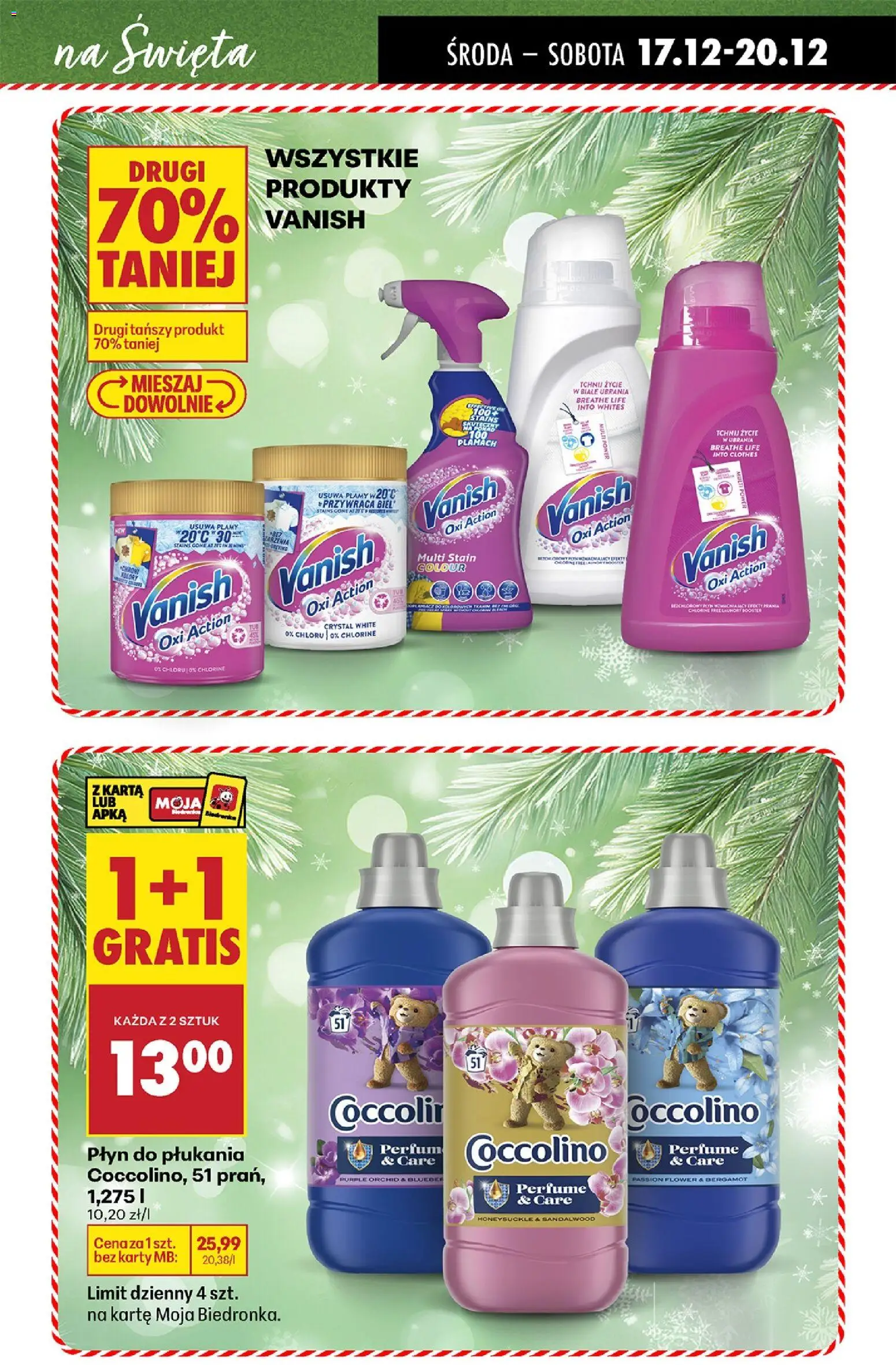 Biedronka gazetka - Drogeria Cleaning od 17.12.2025 | Strona: 5 | Produkty: Ubrania, Karta, Vanish, Coccolino
