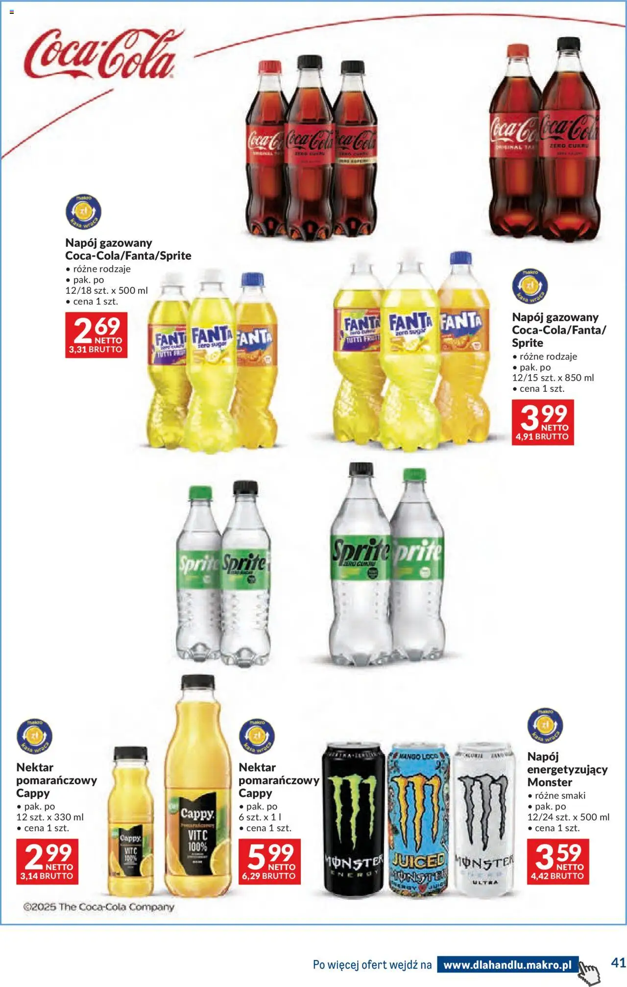Makro Gazetka - Dystrybucja do sklepów od 16.09.2025 | Strona: 41 | Produkty: Sprite, Coca cola