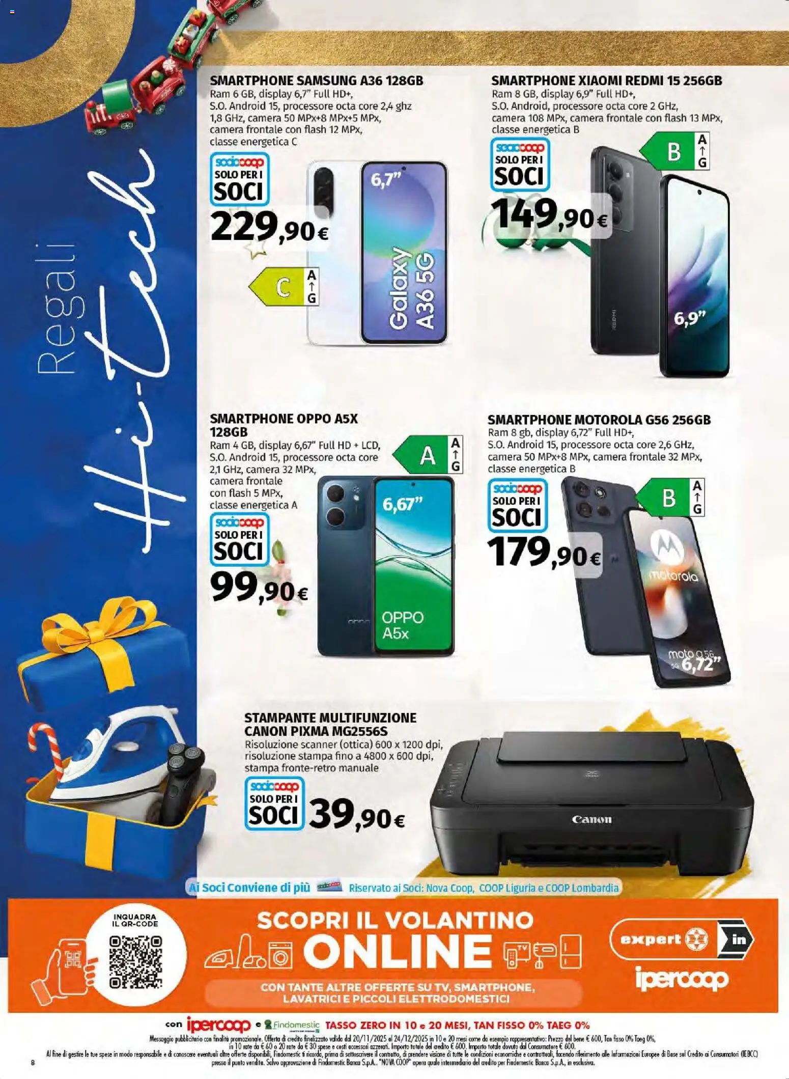 Volantino Ipercoop del 20.11.2025 | Pagina: 8 | Prodotti: Xiaomi, Smartphone samsung, Stampante, Stampa