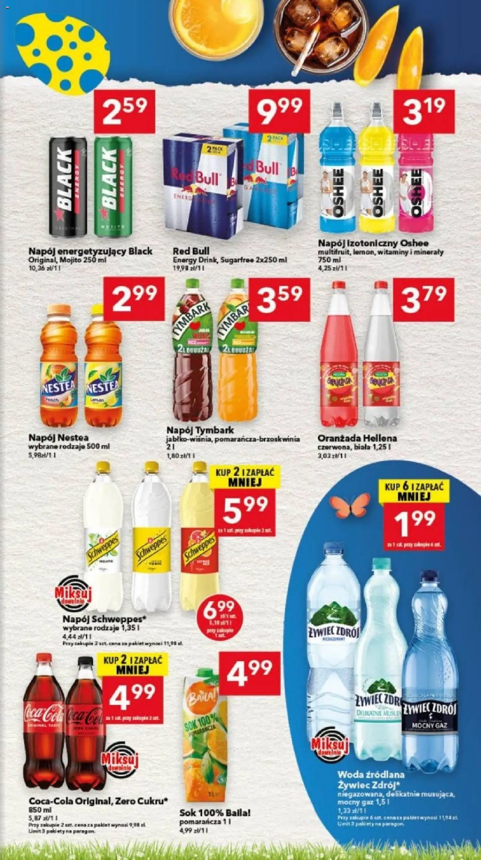 Lewiatan gazetka - Bydgoszcz od 26.03.2026 | Strona: 13 | Produkty: Red bull, Woda źródlana, Oranżada hellena, Sok