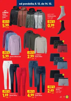 Lidl leták platný od 08.12.2025 | Strana: 7 | Produkty: Šaty, Mikina, Ponožky, Boxerky