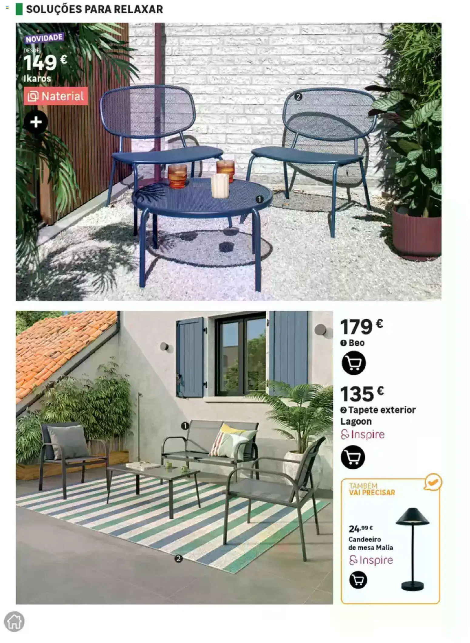 Leroy Merlin Catálogo Jardim │ válido de 12.03.2026 | Página: 26 | Produtos: Candeeiro, Mesa, Tapete