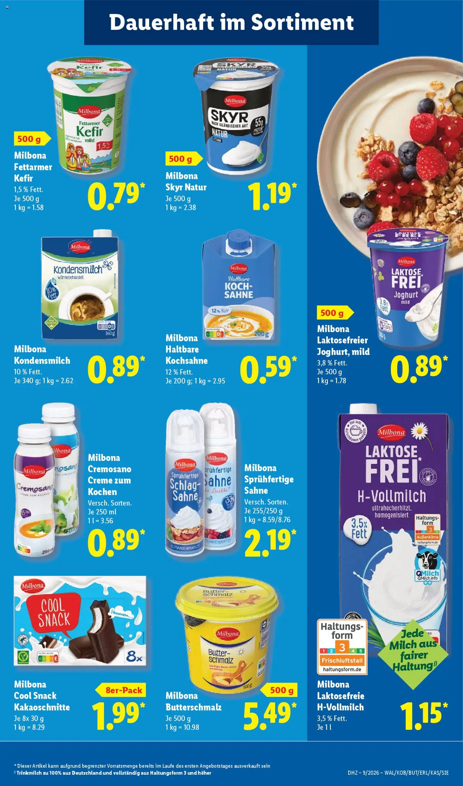 Lidl Prospekt Aarbergen – gültig ab 23.02.2026 | Seite: 17 | Produkte: Butterschmalz, Milch, Butter, Sahne