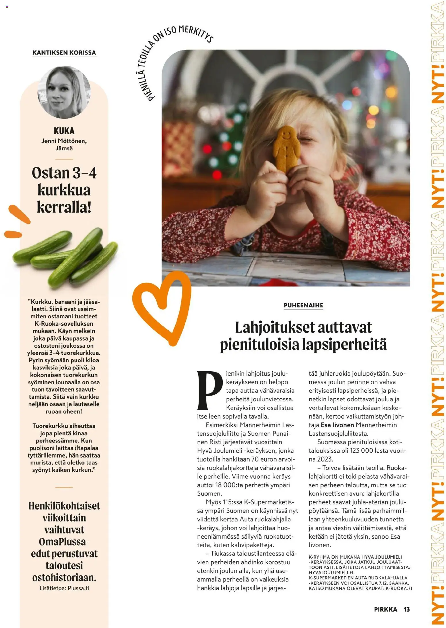 K-Supermarket - Pirkka – voimassa 03.12.2025 alkaen | Sivu: 13 | Tuotteet: Voi, Kurkku