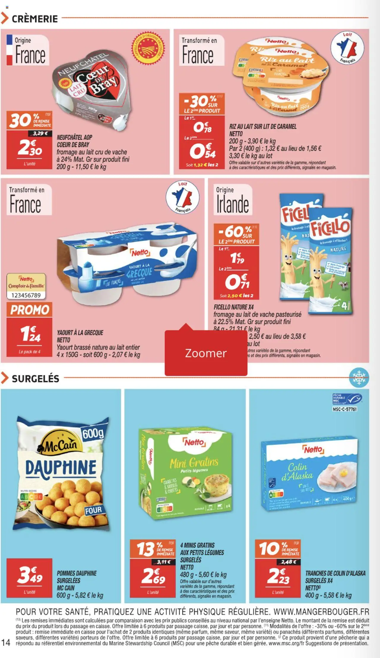  | Page: 14 | Produits: Yaourt à La Grecque, Lait, Fromage, Pommes