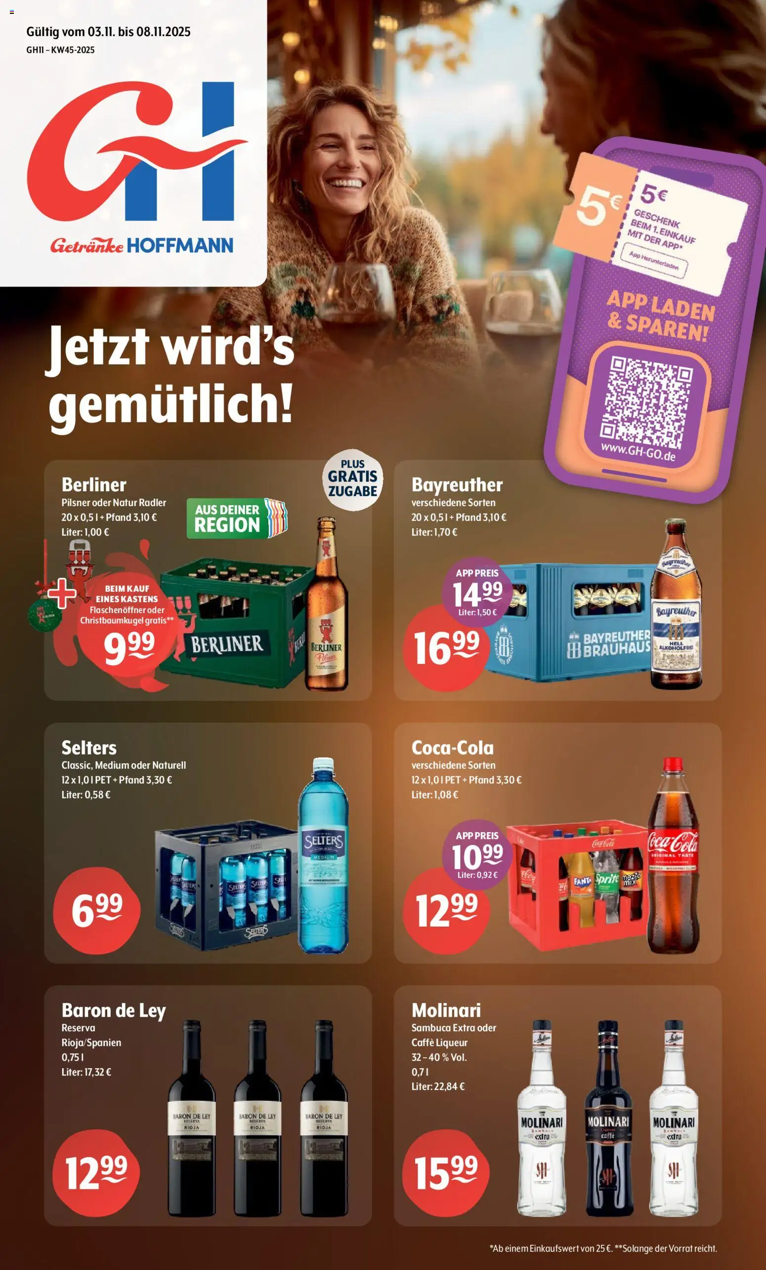 Trink und Spare Prospekt – gültig ab 03.11.2025 | Seite: 1 | Produkte: Berliner, Fanta, Cola, Sambuca