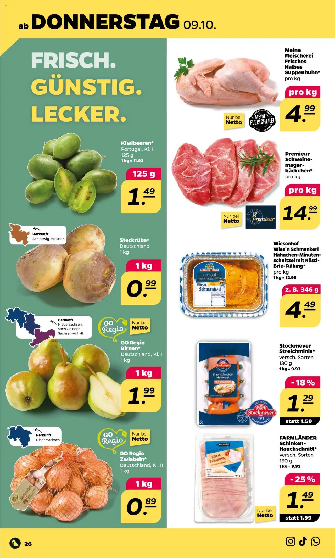Netto Prospekt 	 – gültig ab 06.10.2025 | Seite: 26 | Produkte: Schnitzel, Schinken