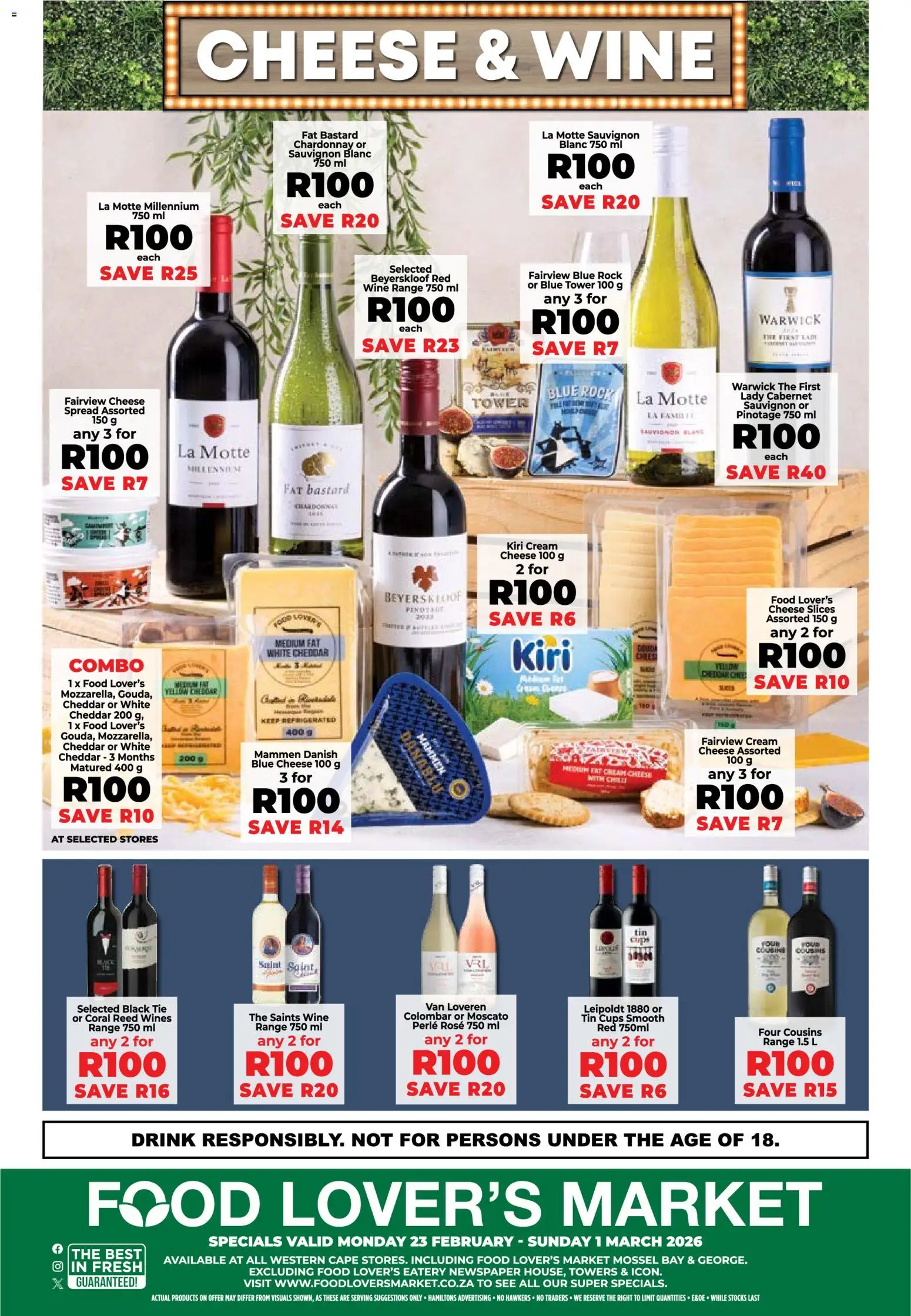 New Food Lover's Market catalogue – valid from 23.02.2026 | Page: 16 | Products: Cheese, Wine, Cream