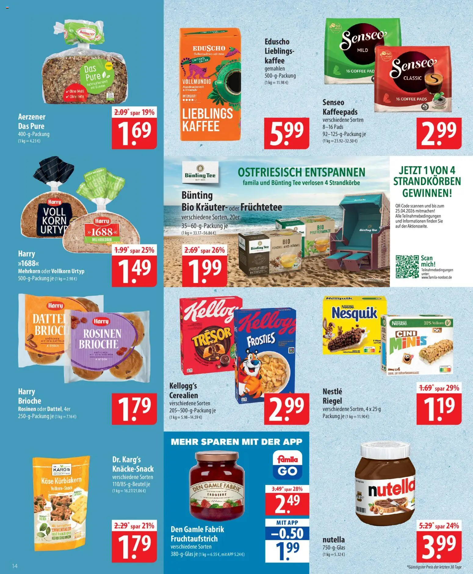 Famila Prospekt 	 – gültig ab 13.04.2026 | Seite: 14 | Produkte: Senseo, Kaffeepads, Mehl, Eduscho