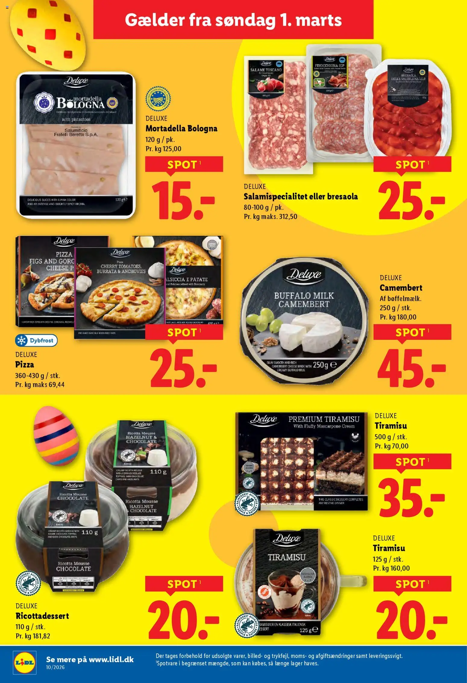 Lidl tilbudsavis – gyldig fra 01.03.2026 | Side: 16 | Produkter: Camembert, Pizza, Chips, Cebola