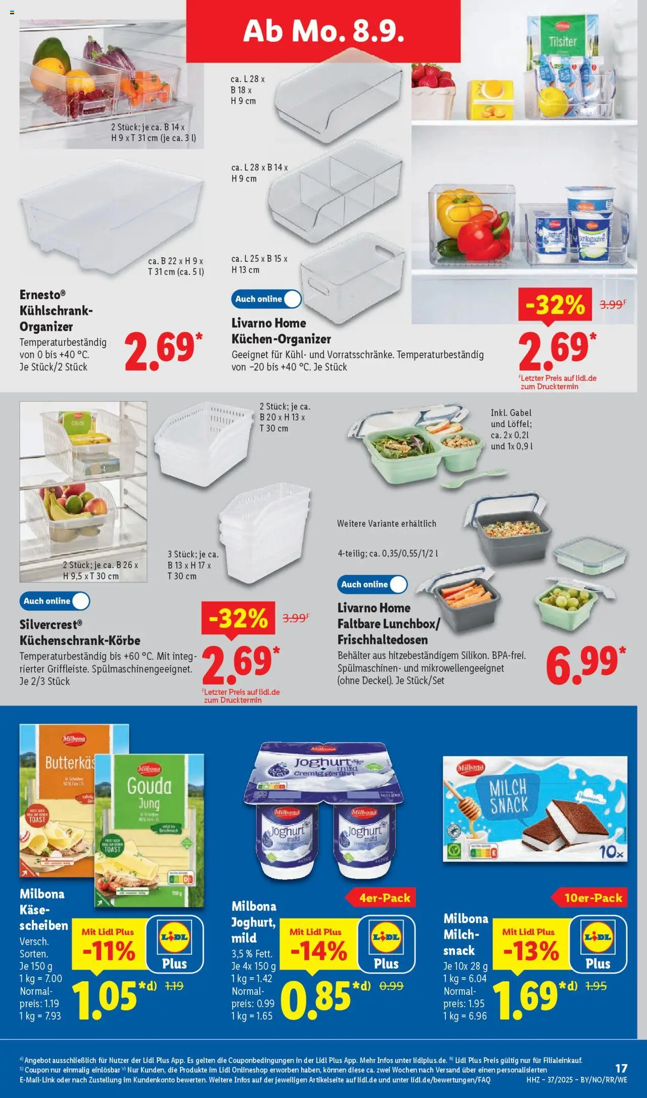 Lidl - Prospekt Düsseldorf – gültig ab 08.09.2025 | Seite: 25 | Produkte: Schlagsahne, Käse, Toast, Gouda