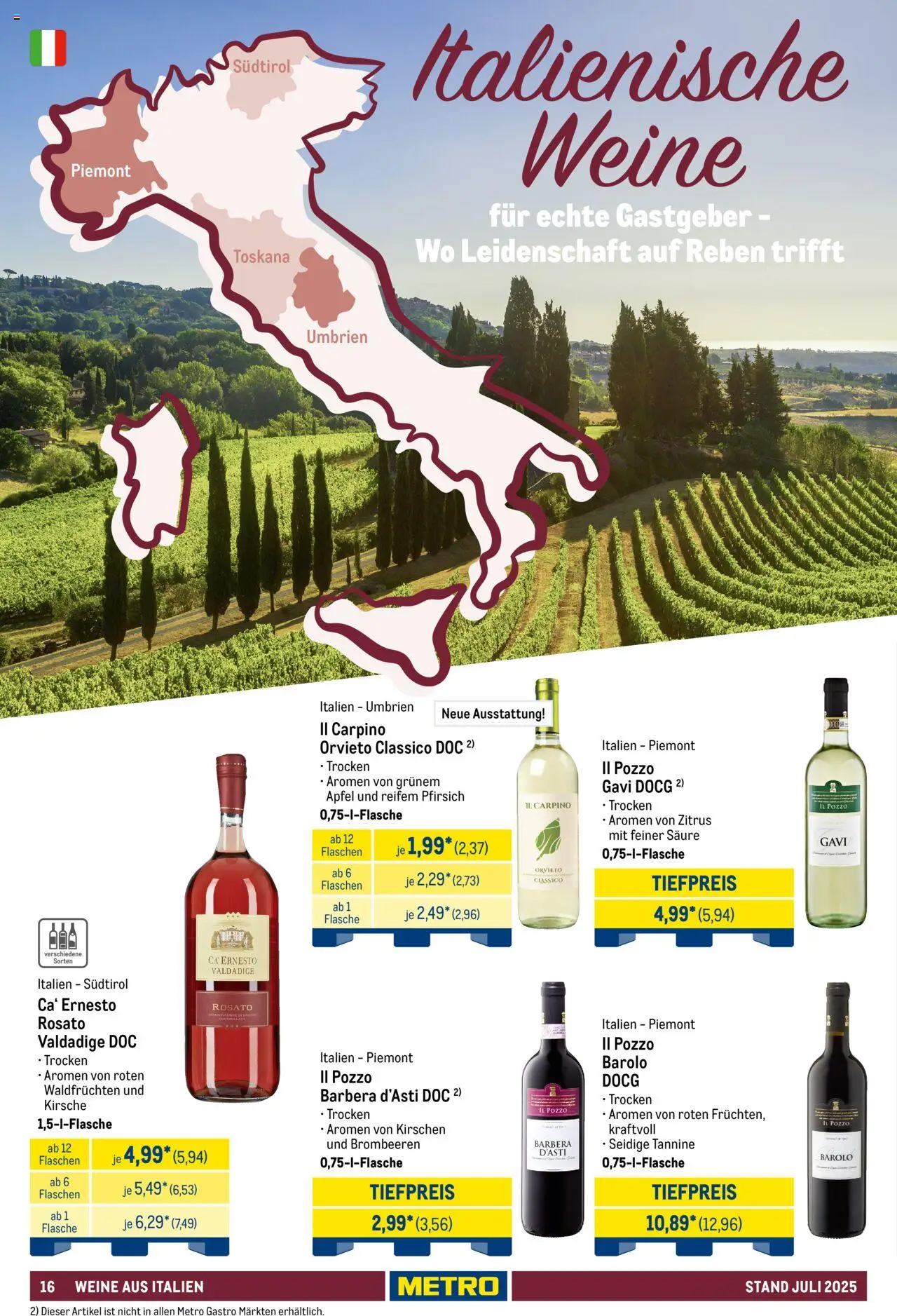 Metro - Hauswein Katalog - gültig ab dem 01.07.2025 | Seite: 16 | Produkte: Äpfel, Kirschen, Pfirsich