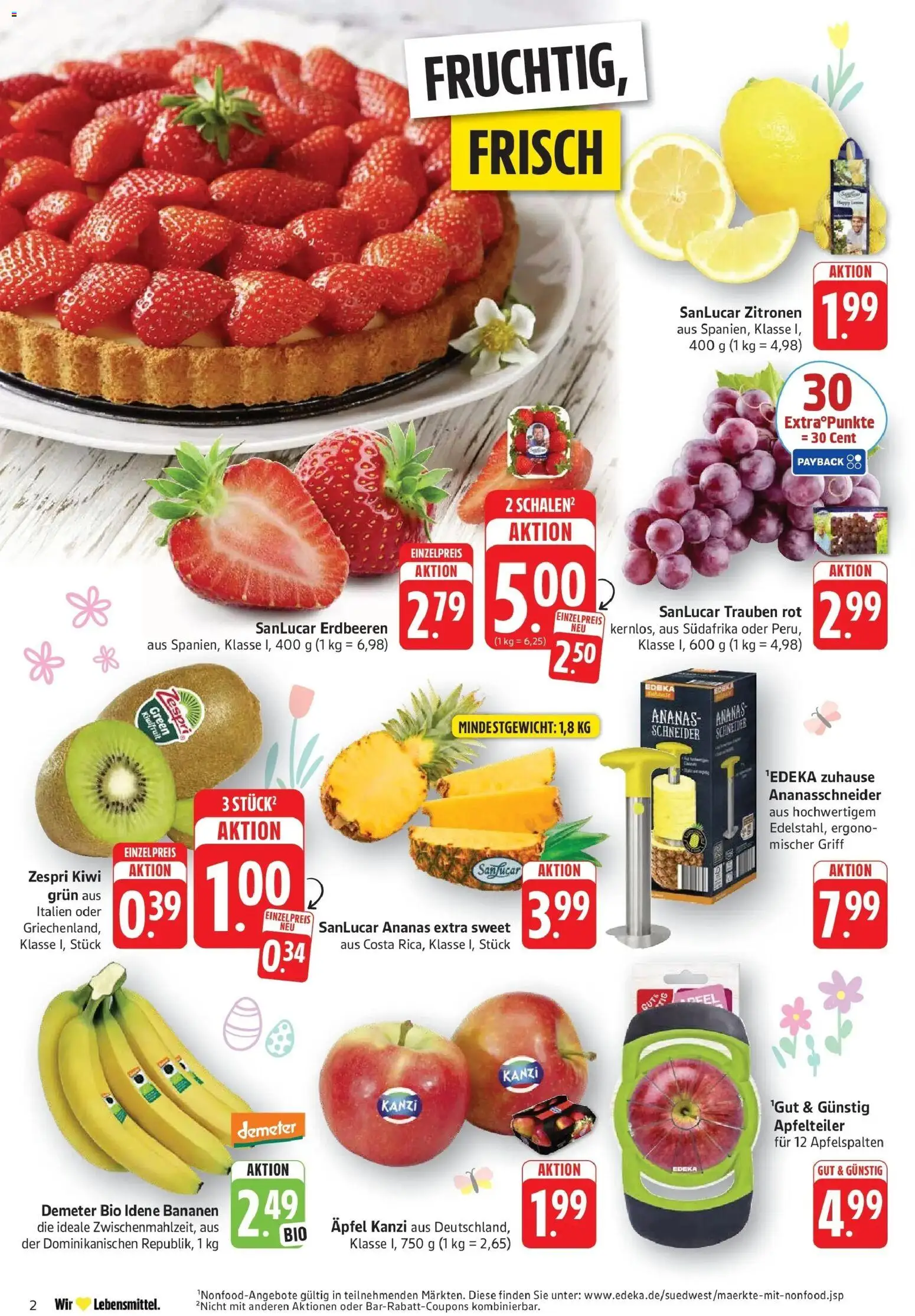 Edeka prospekt Göppingen	 – gültig ab 29.03.2026 | Seite: 2 | Produkte: Trauben, Apple, Erdbeeren, Zitronen