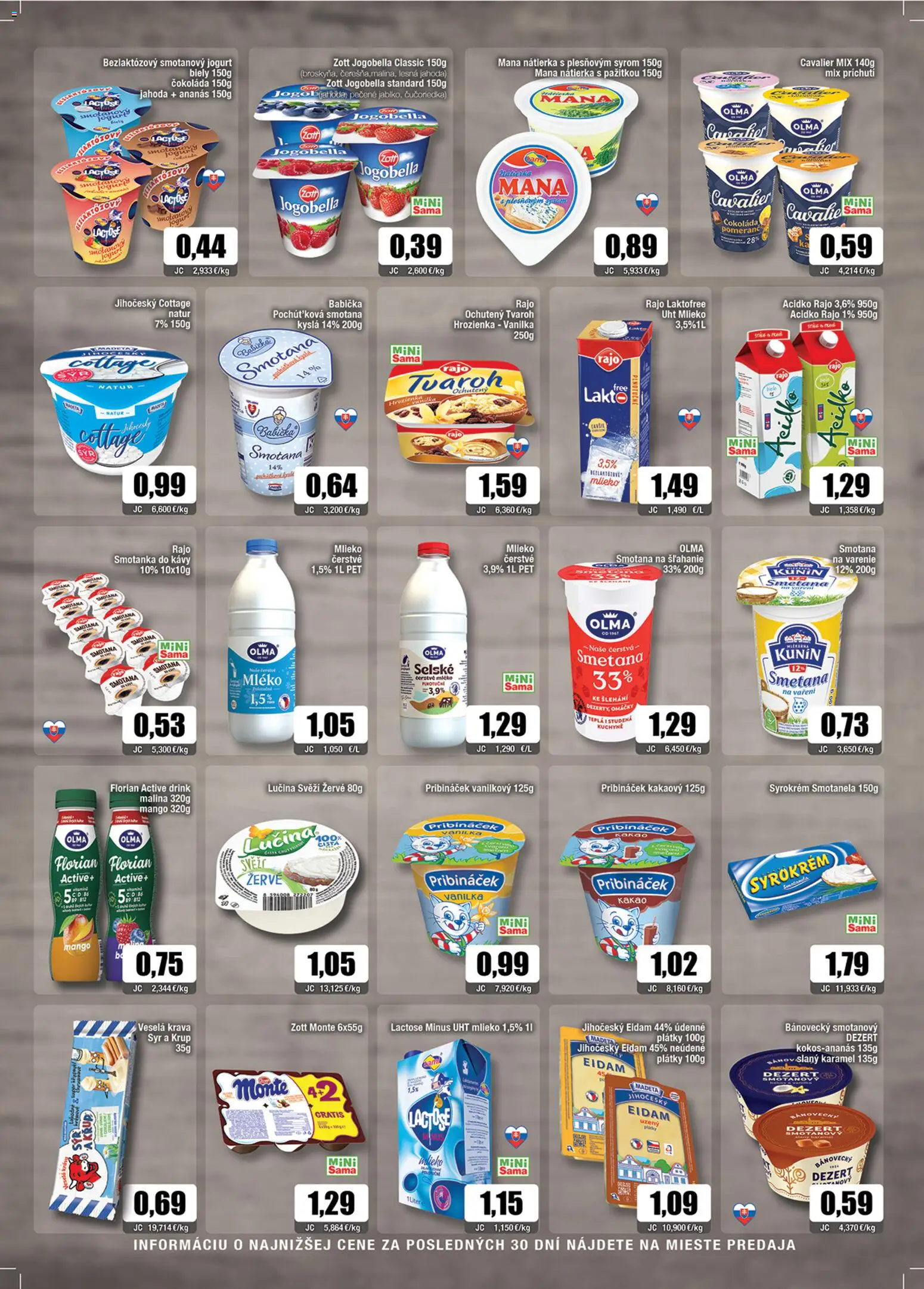 Nové Sama akcie – leták je platný od 09.01.2026 | Strana: 3 | Produkty: Jogurt, Ananás, Acidko, Smotana na šľahanie