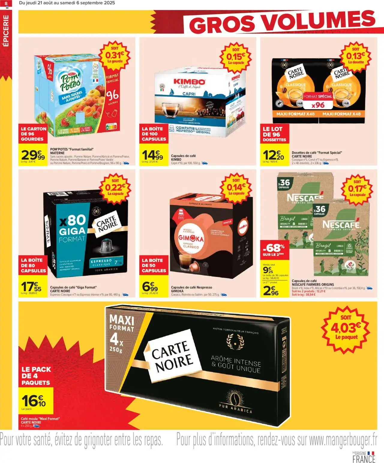  | Page: 10 | Produits: Pomme, Pom'potes, Café moulu, Capsules nespresso