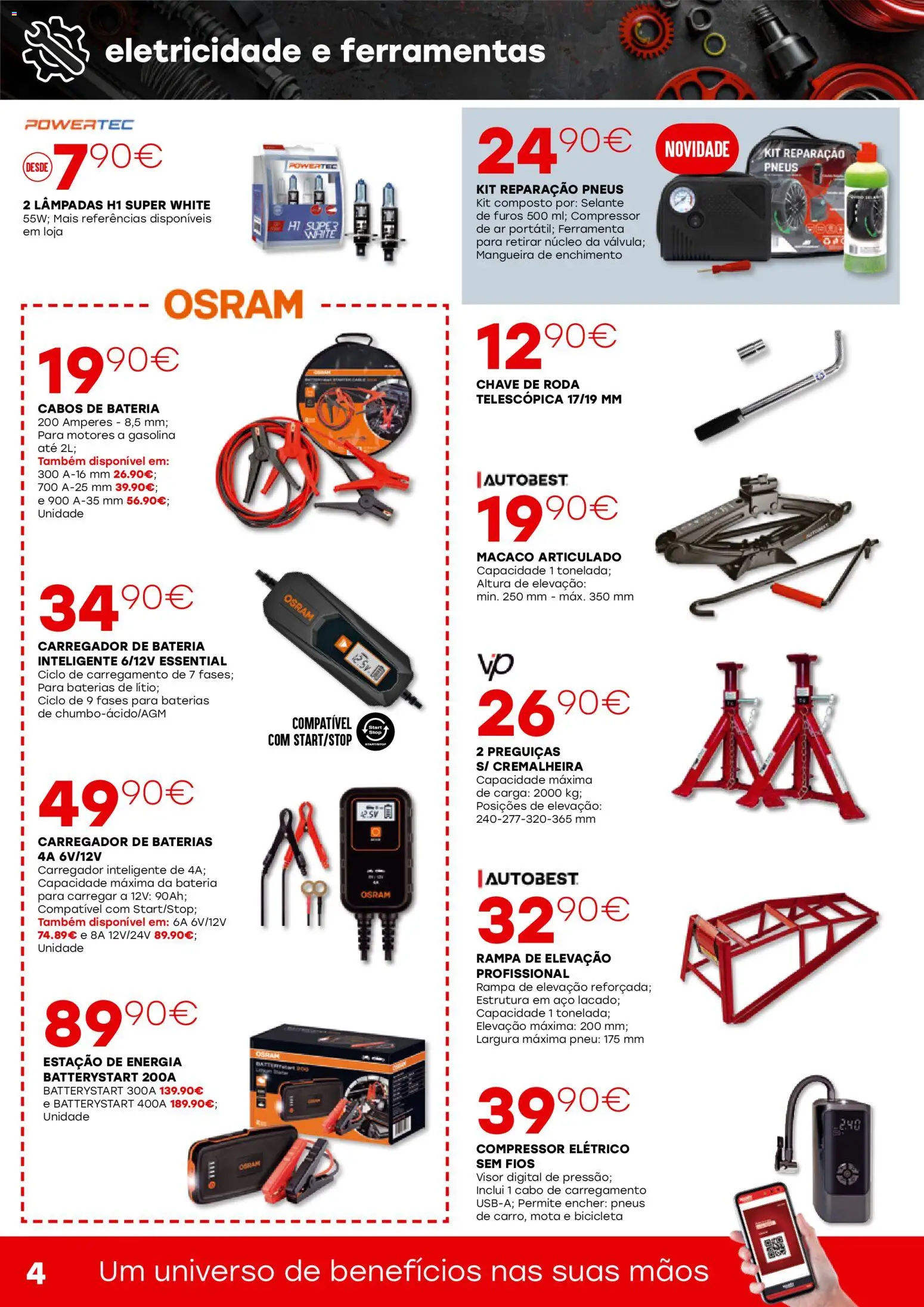 Roady - folheto │ válido de 30.10.2025 | Página: 4 | Produtos: Lâmpadas, Mangueira, Compressor, Pneu