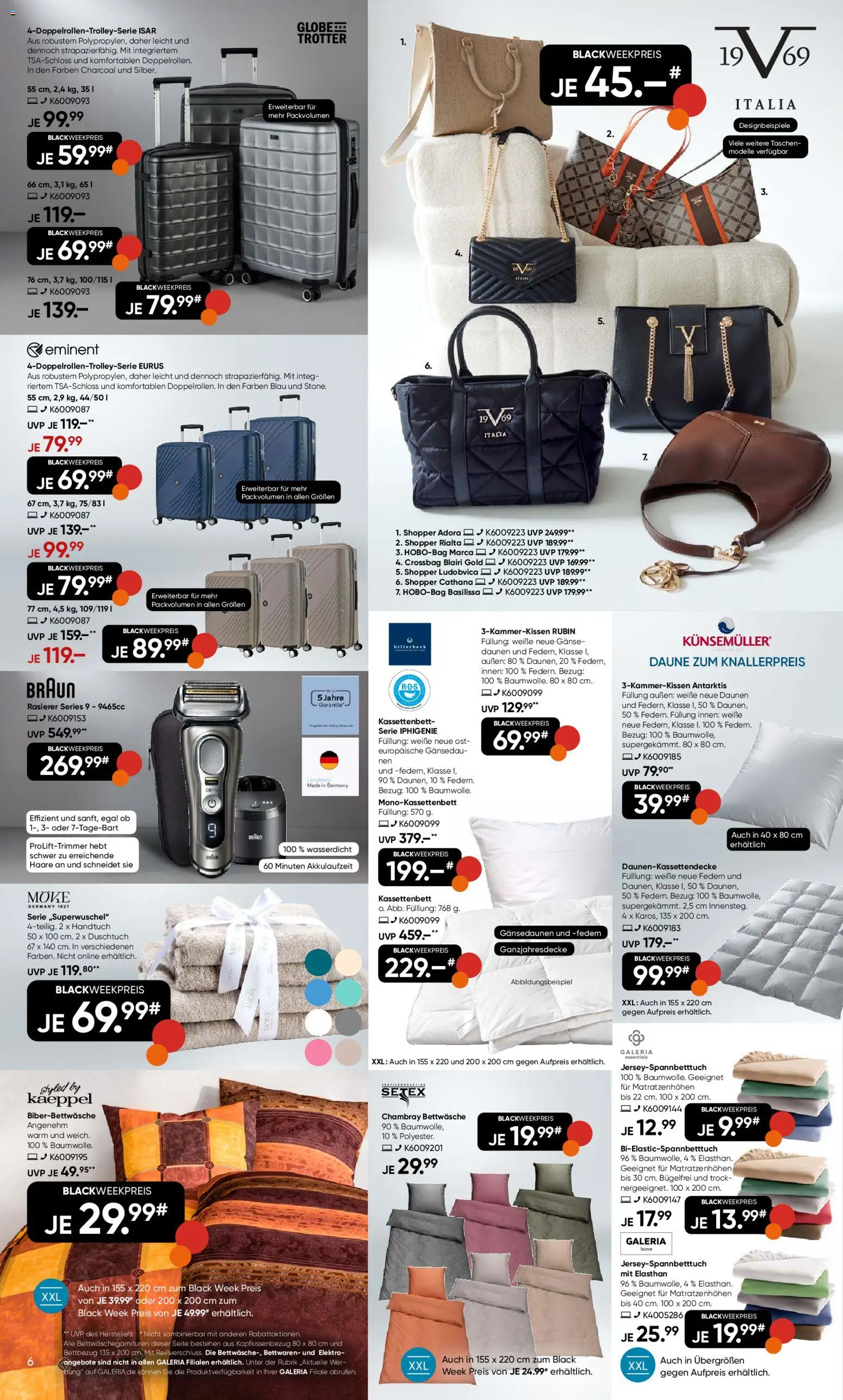 Galeria Karstadt Kaufhof - Black Friday – gültig ab 24.11.2025 | Seite: 6 | Produkte: Rasierer, Bettwäsche