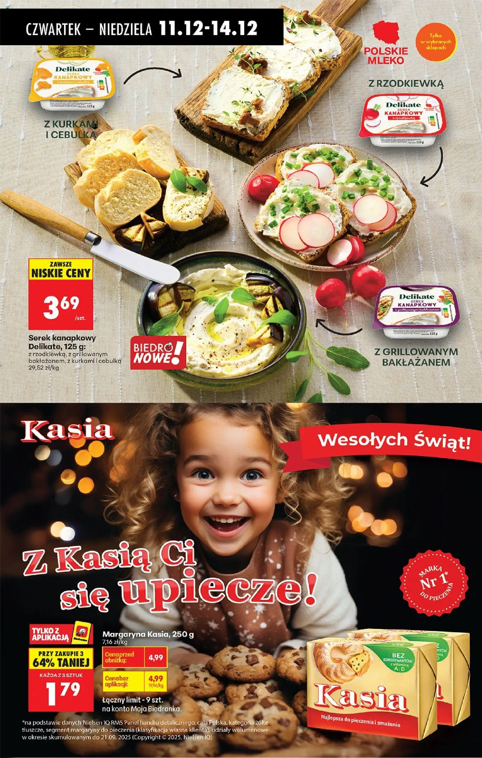 Biedronka gazetka - Oferta w tym tygodniu od 11.12.2025 | Strona: 57 | Produkty: Serek kanapkowy, Serek, Margaryna, Mleko