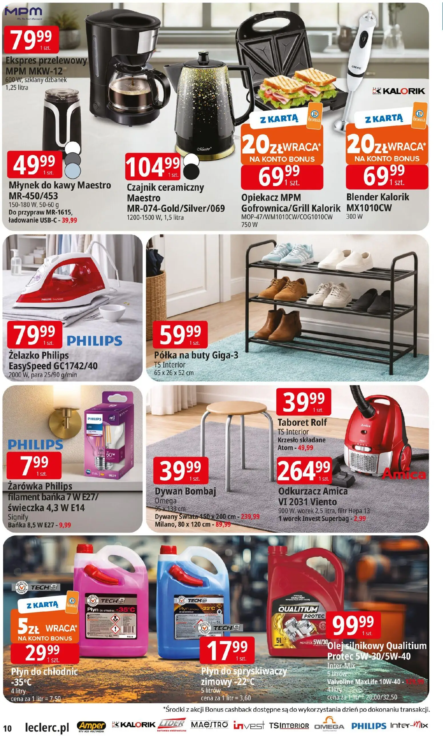E.Leclerc Gazetka - Zielona Góra od 27.01.2026 | Strona: 10 | Produkty: Czajnik, Odkurzacz, Dywan, Blender