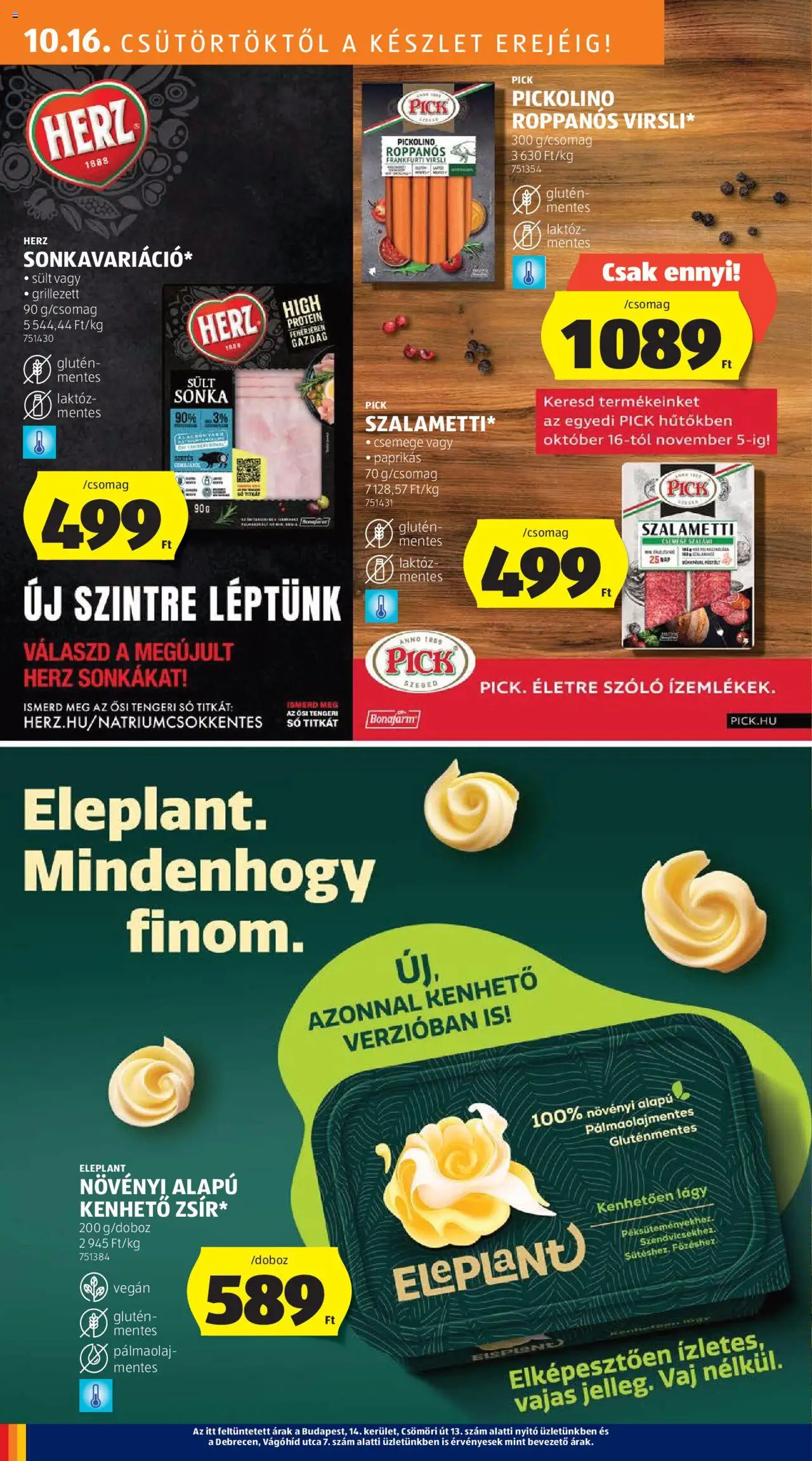 Aldi akciós ujság - amely érvényes a következő dátumtól: 16.10.2025 | Oldal: 16 | Termékek: Virsli, Frankfurti virsli, Vaj, Só