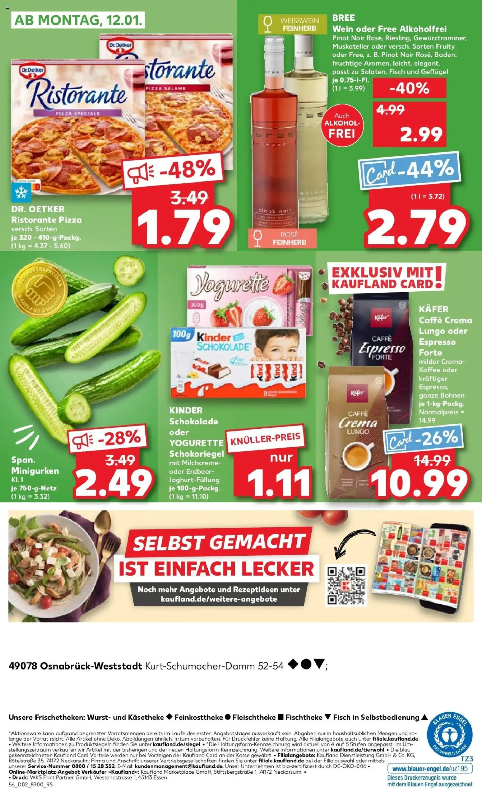 Kaufland prospekt Osnabrück	 – gültig ab 08.01.2026 | Seite: 56 | Produkte: Yogurette, Kaffee, Schokolade, Bree