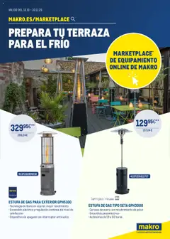 Vista previa Makro - PREPARA TU TERRAZA PARA EL FRIO - Marketplace Online válido desde el 13.10.2025