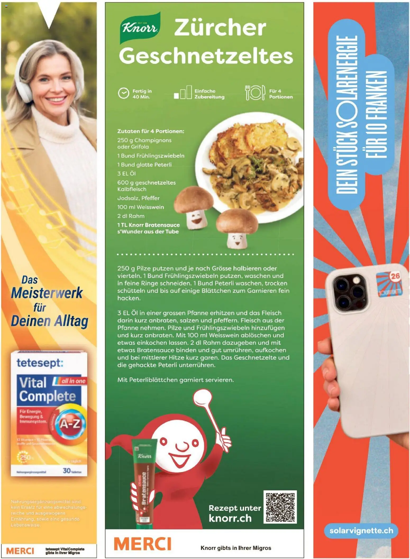 Migros Magazin – gültig ab 17.11.2025 | Seite: 70 | Produkte: Weißwein, Öl, Champignons, Pfeffer